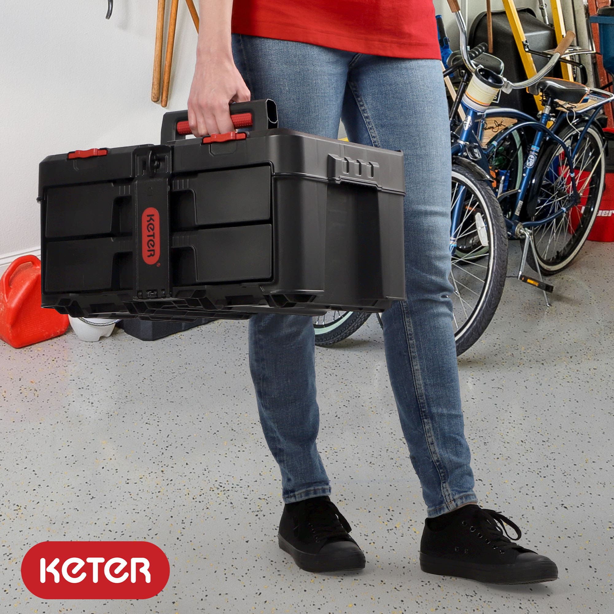Skrzynka z 2 szufladami Keter Stack 'N' Roll 37,1L