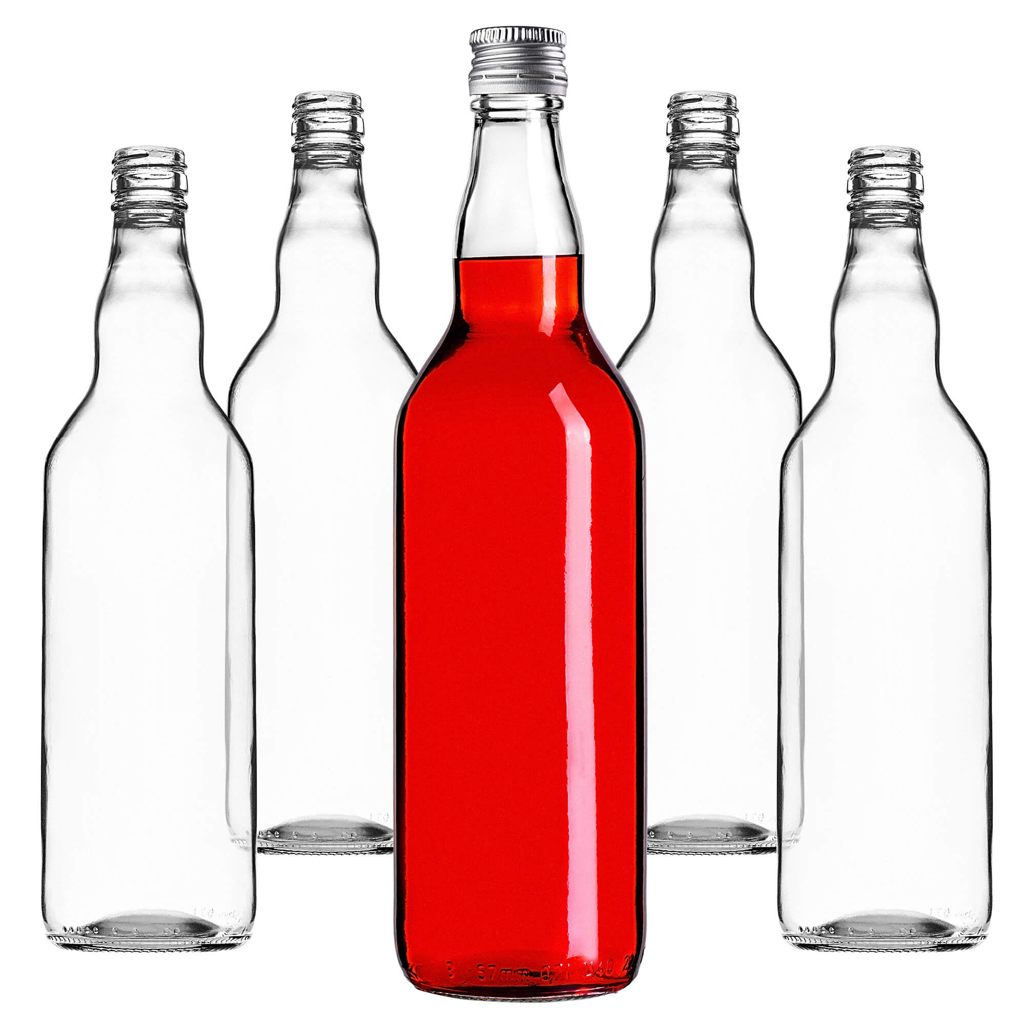 Szklana butelka Monopol 700ml z srebrną zakrętką 10 szt.