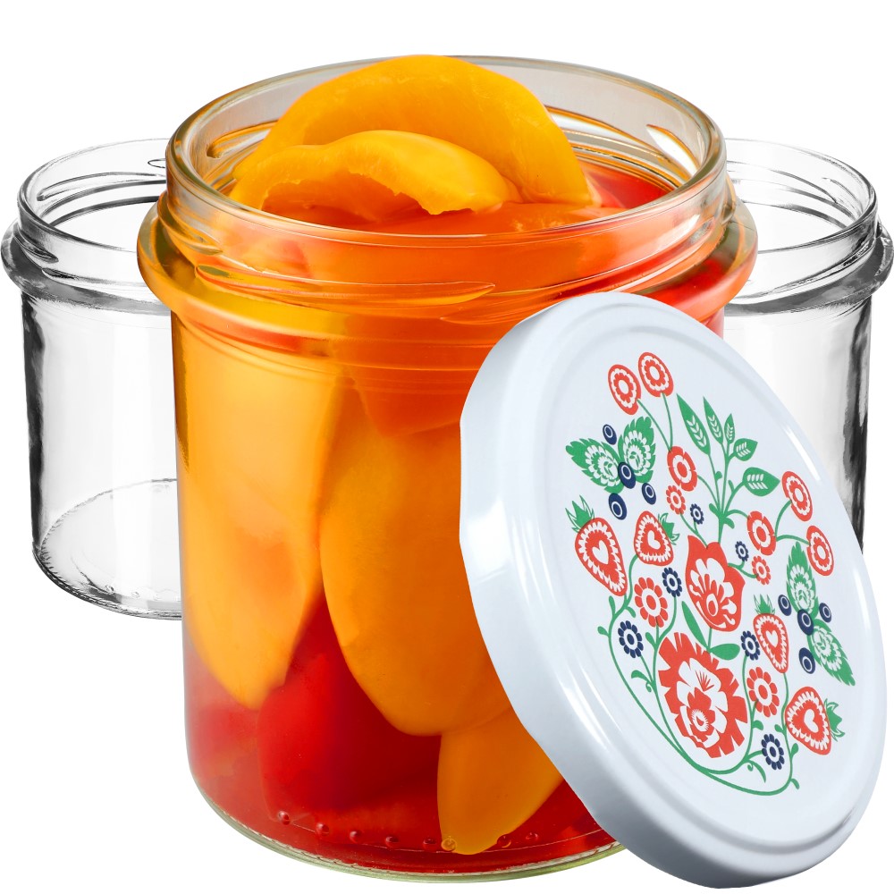 Słoiki na przetwory Avila 350ml 10szt fi 82 mm + wieczka "Folklor"