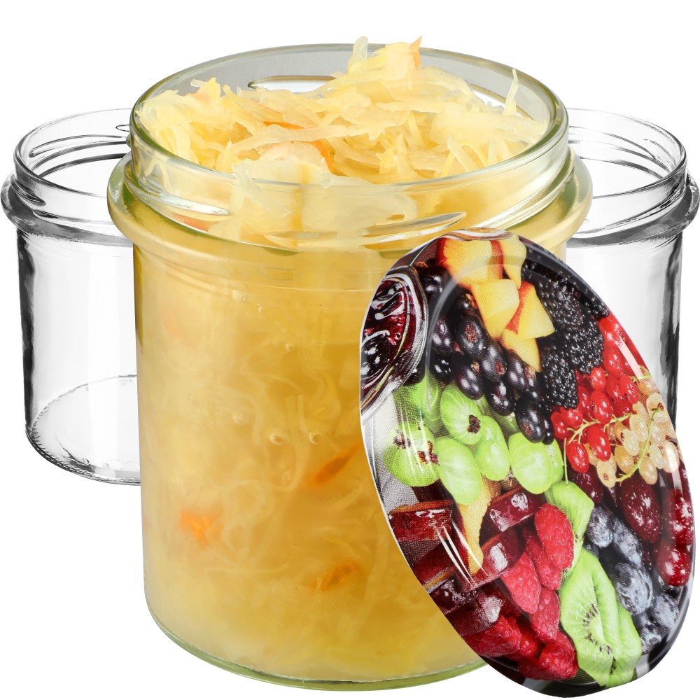 Słoiki na przetwory Avila 350ml 10szt fi 82 mm + wieczka "Mix Owoców"