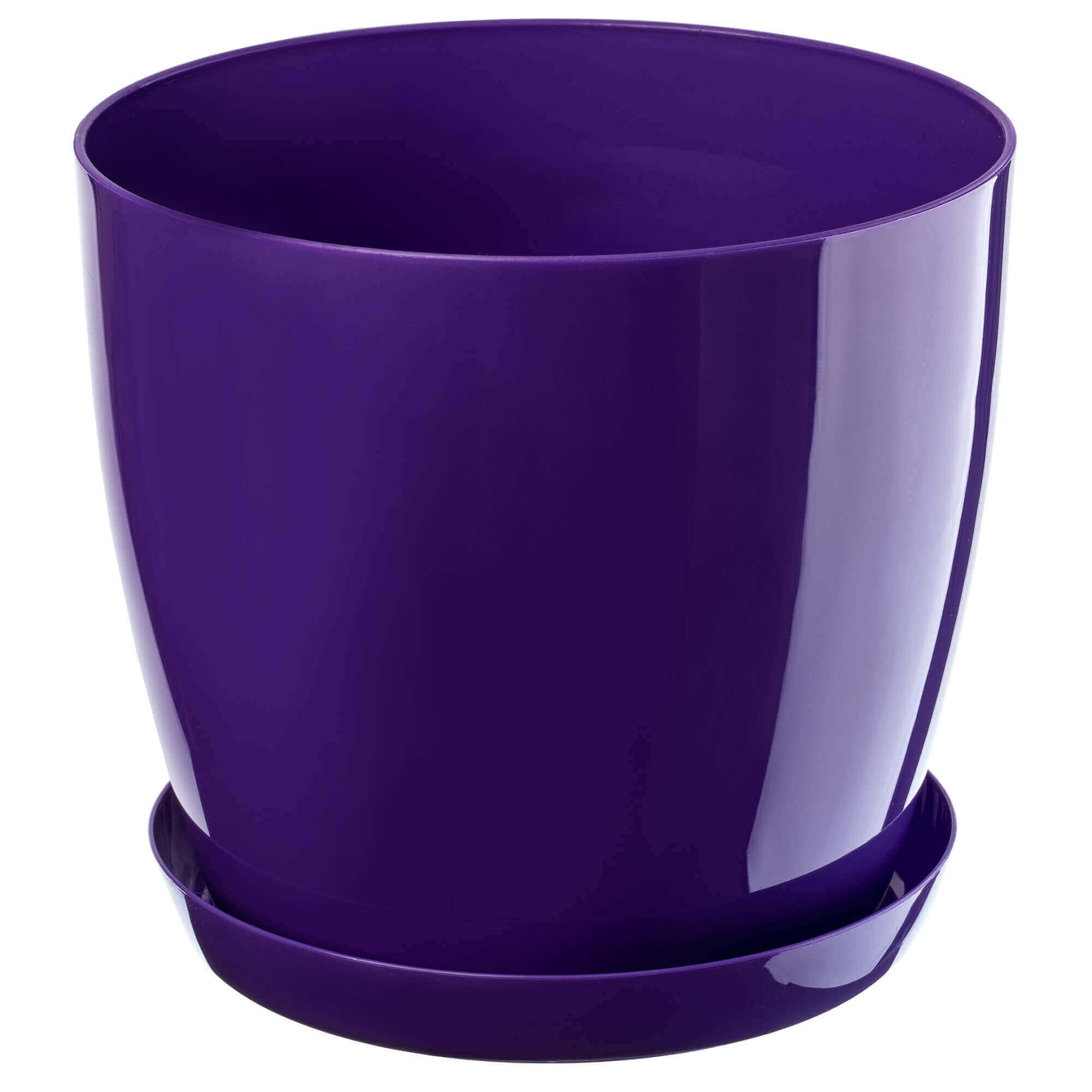 Doniczka na kwiaty z podstawką 16 cm, fioletowa
