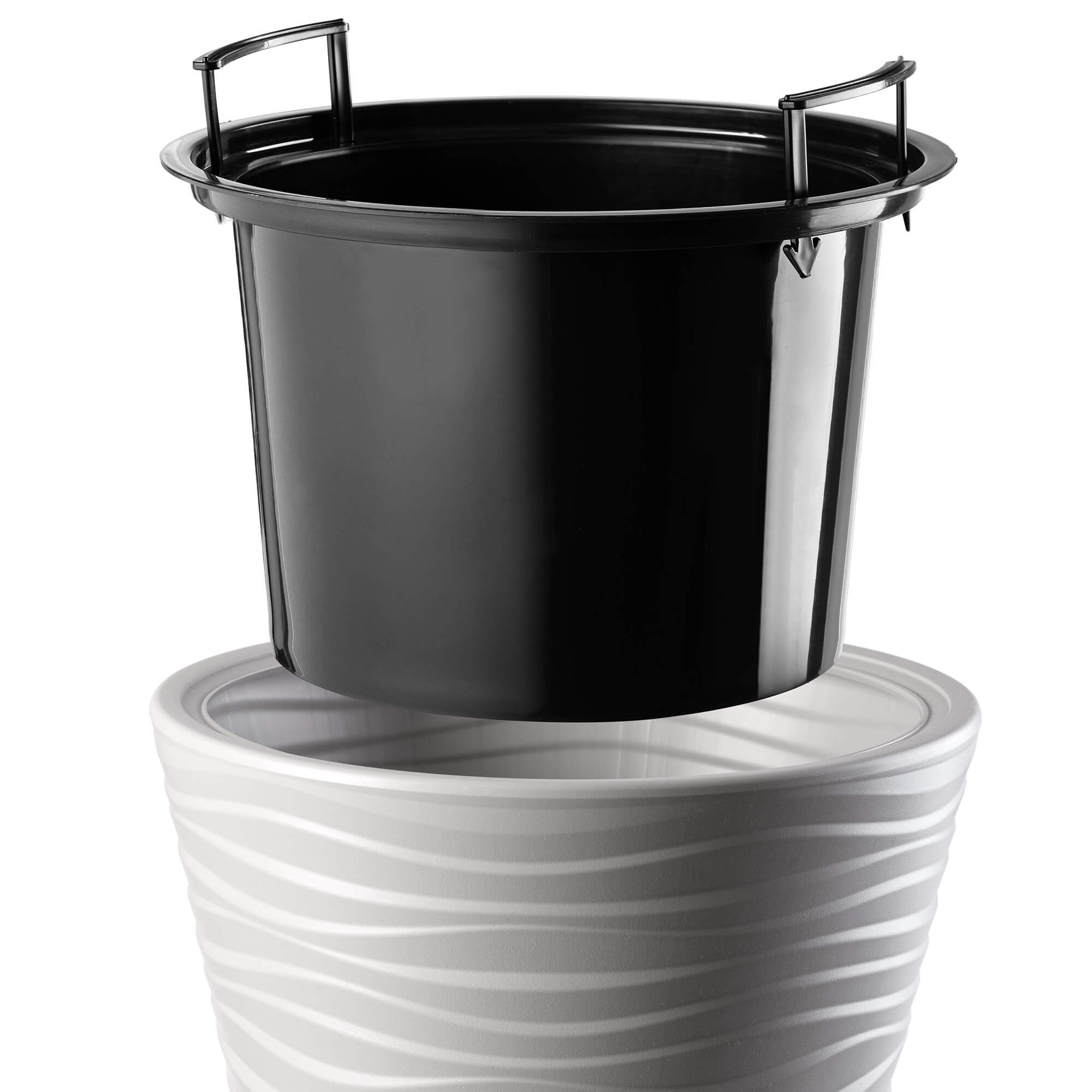 Doniczka okrągła Temara 40 cm szara