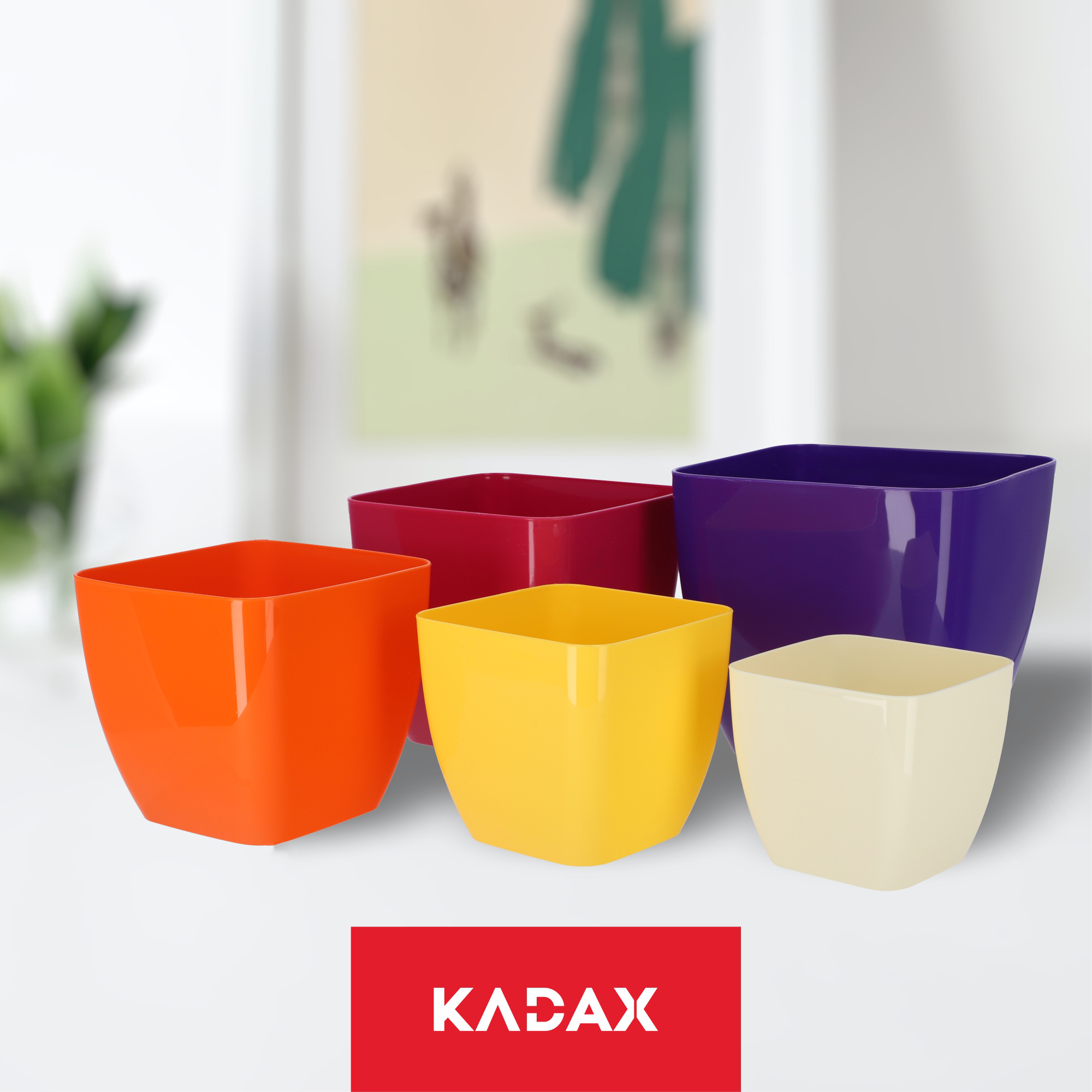 Doniczka kwadratowa Borgo 12 cm, zielona