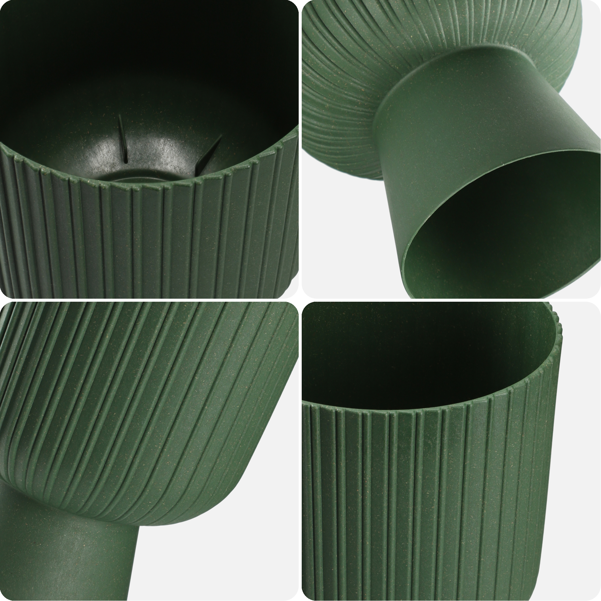 Doniczka na nóżce Golem Eco 18 cm, malachit