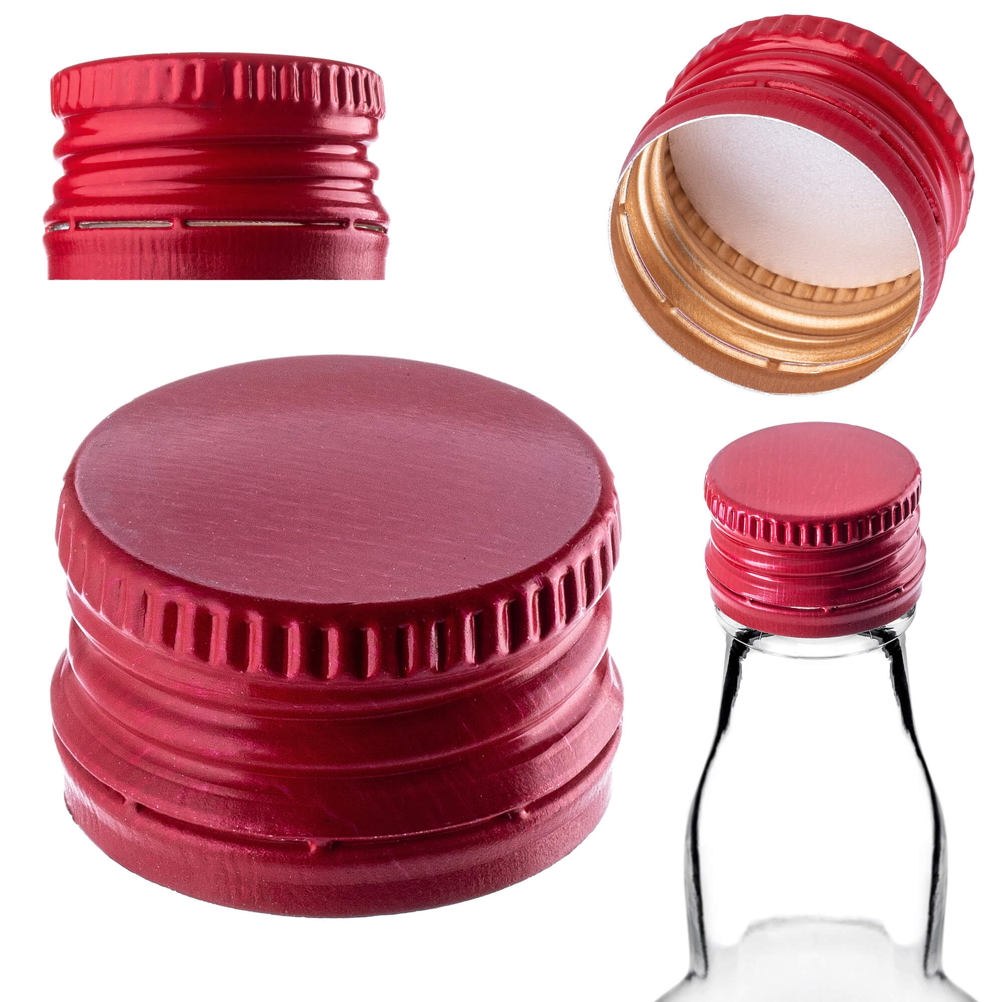Aluminiowa zakrętka do butelek Annot fi 28mm czerwona 50 szt.