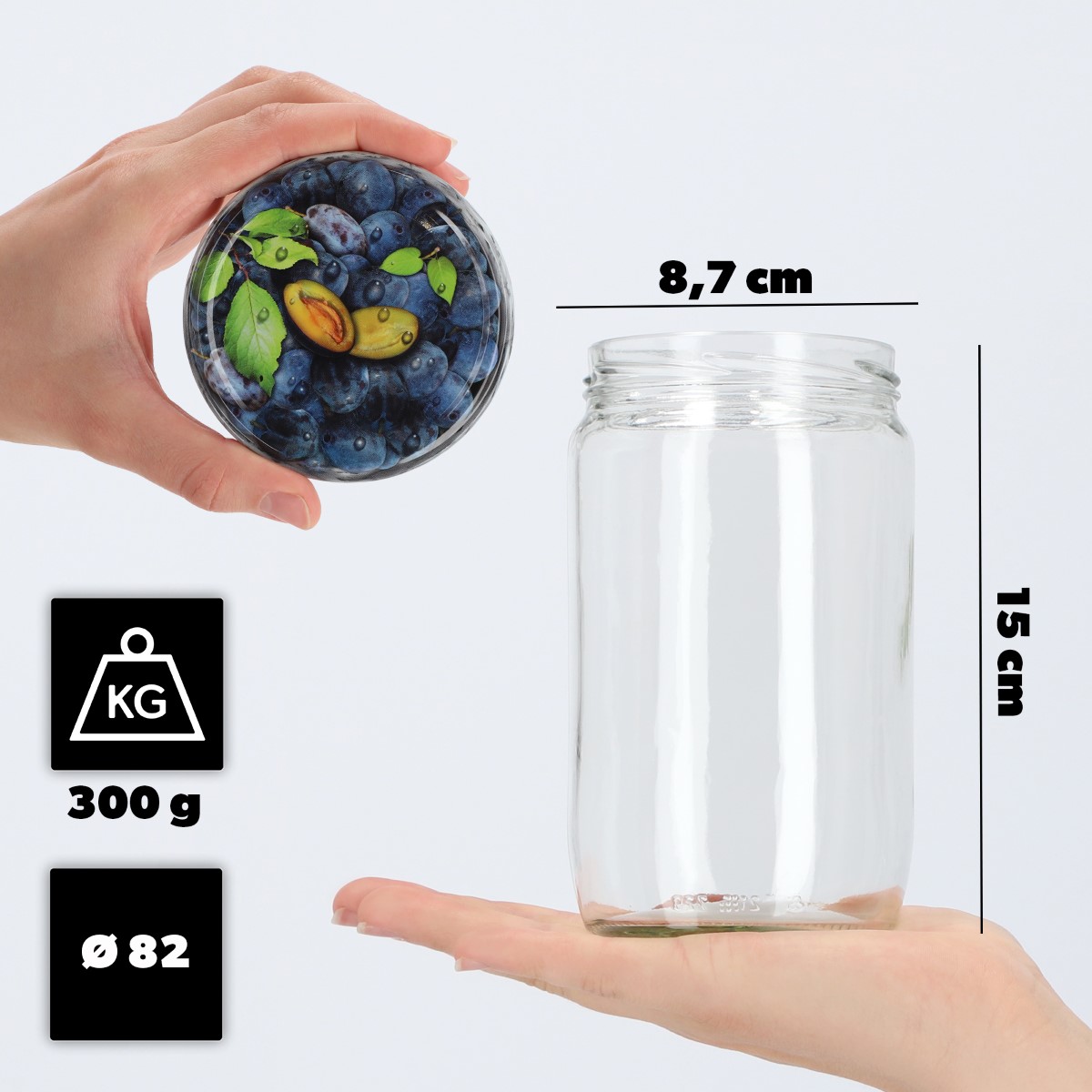 Słoiki Niva 720ml 24szt fi 82 mm + wieczka "Śliwki"