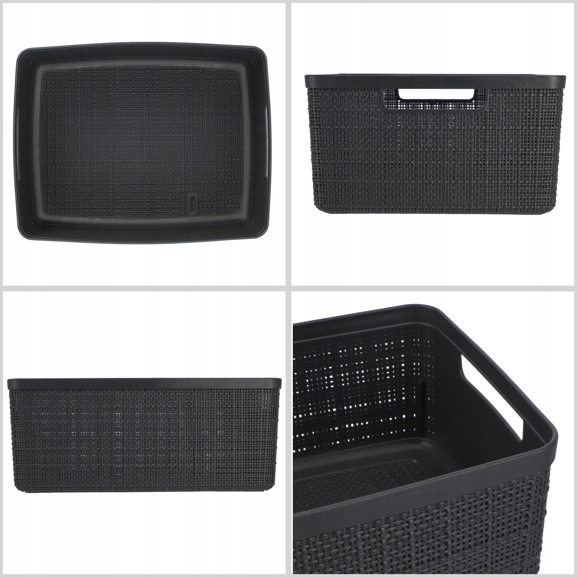 Pojemnik do przechowywania 12L Curver Jute, antracyt
