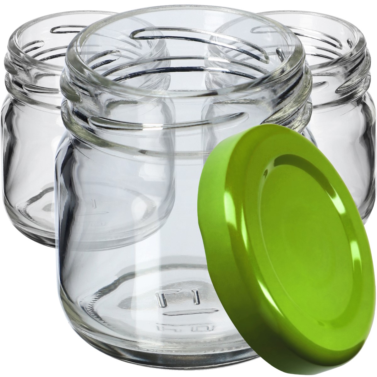 Słoiki na przetwory Halli 40ml 100szt 43 mm + wieczka zielone
