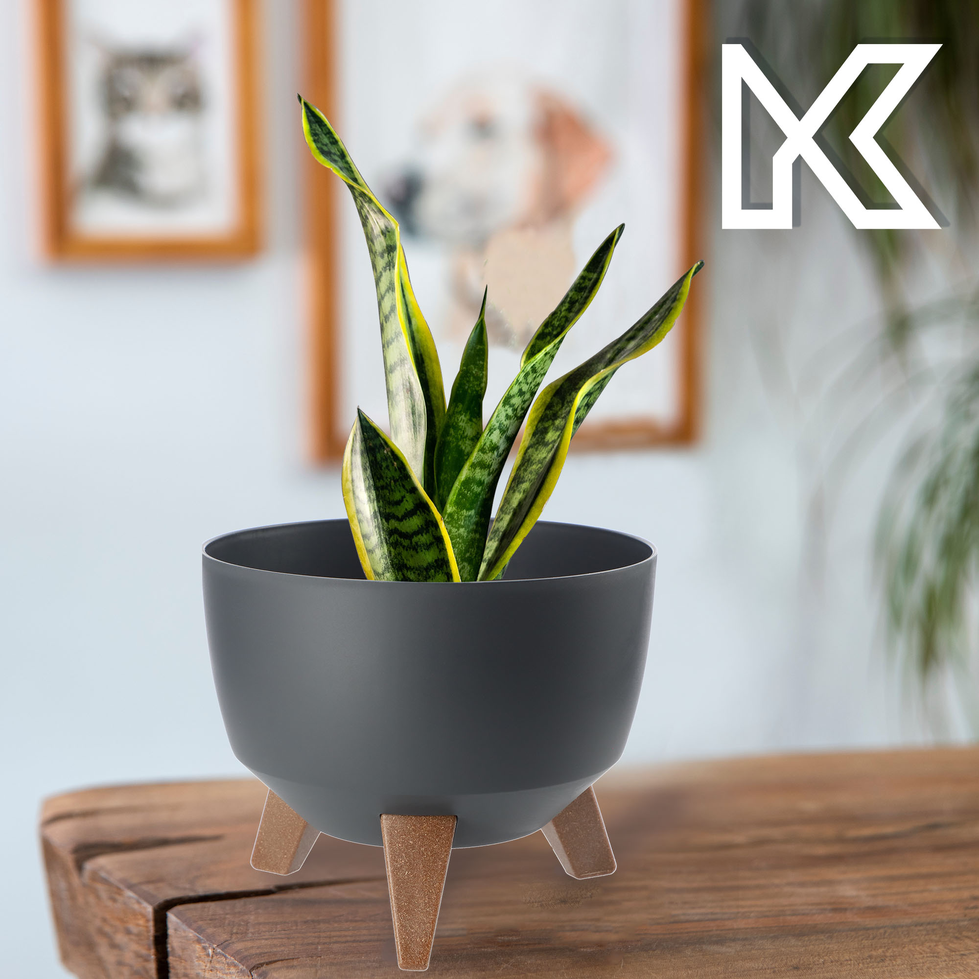 Misa na kwiaty z nóżkami Luri 24 cm, antracyt