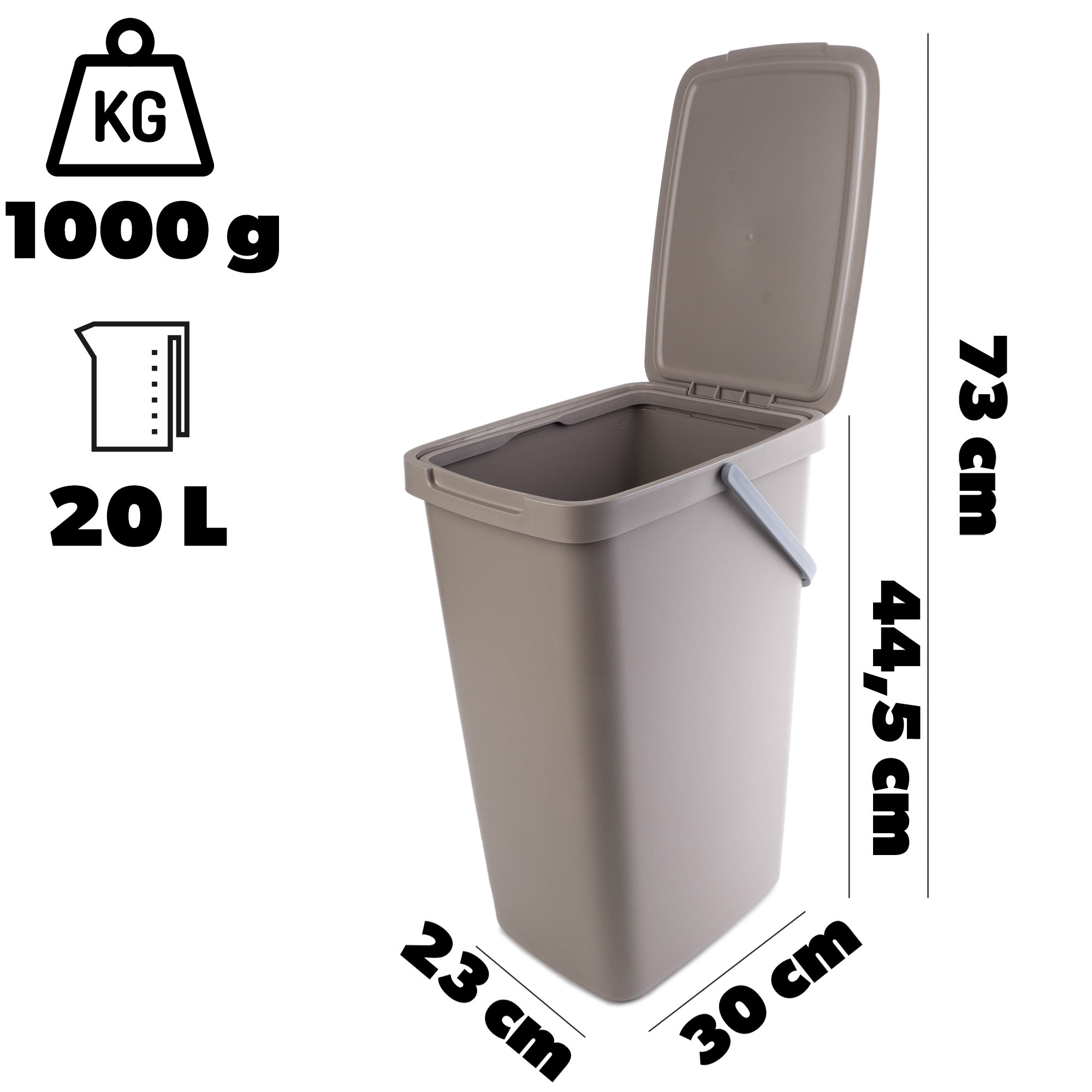 Kosz na śmieci Salans jasny brąz 20L