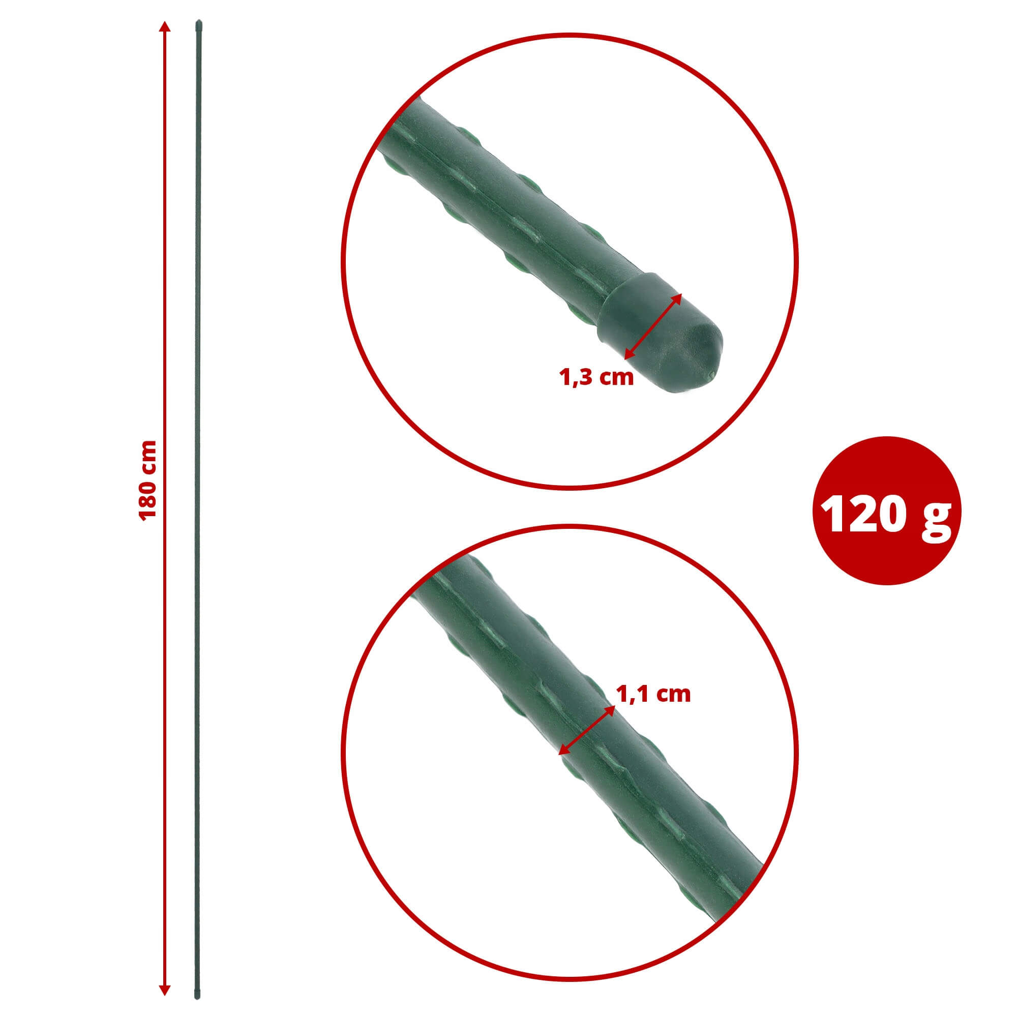 Podpora do roślin 120 + 180 cm 20 szt.