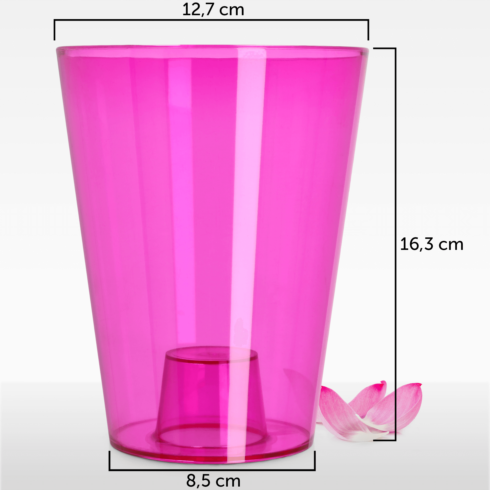 Doniczka okrągła Menfi 12 cm, różowa