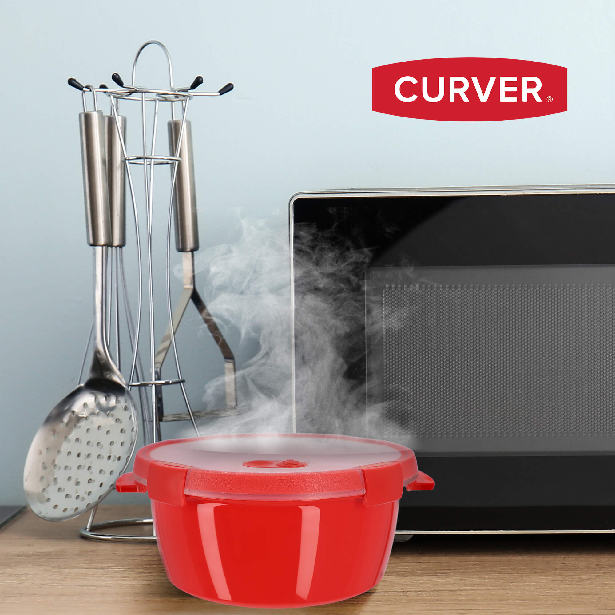 Pojemnik na żywność 1.6L Curver Steamer, czerwony