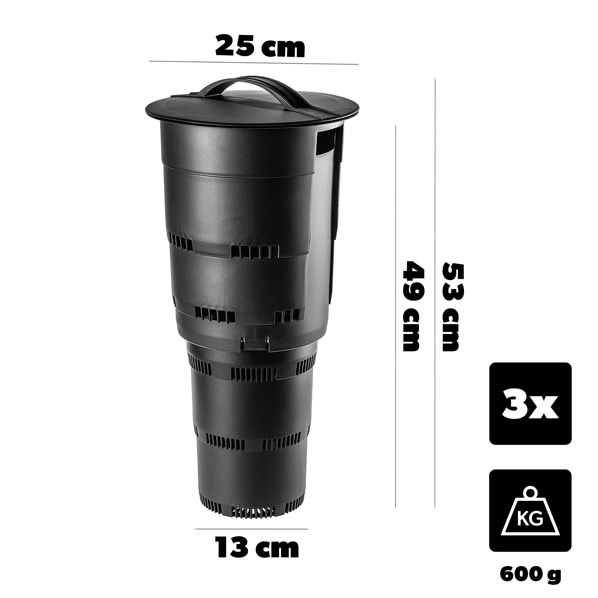 Podziemny kompostownik Varize czarny 3 szt.