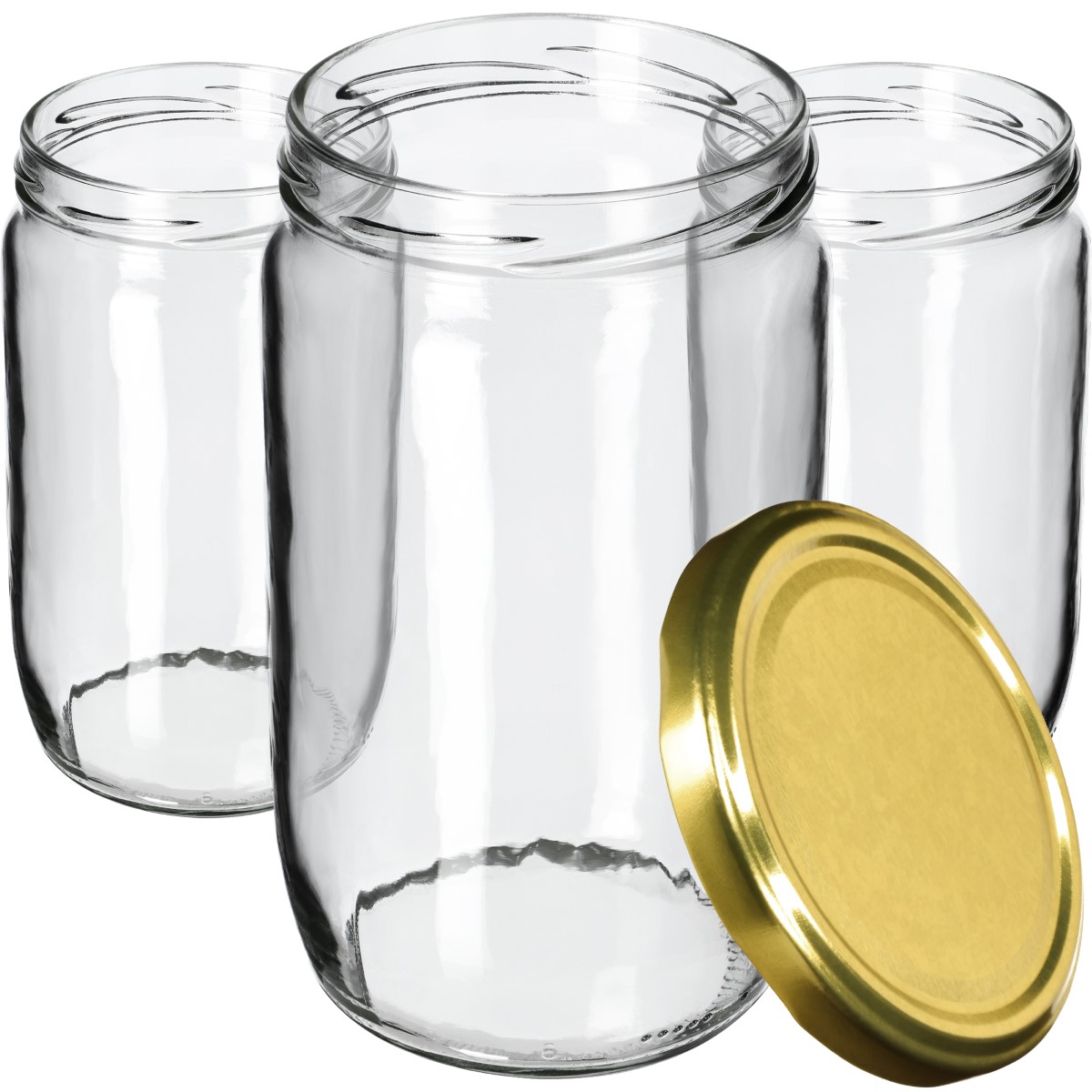 Słoiki na przetwory Niva 720ml 8szt fi 82 mm + wieczka złote