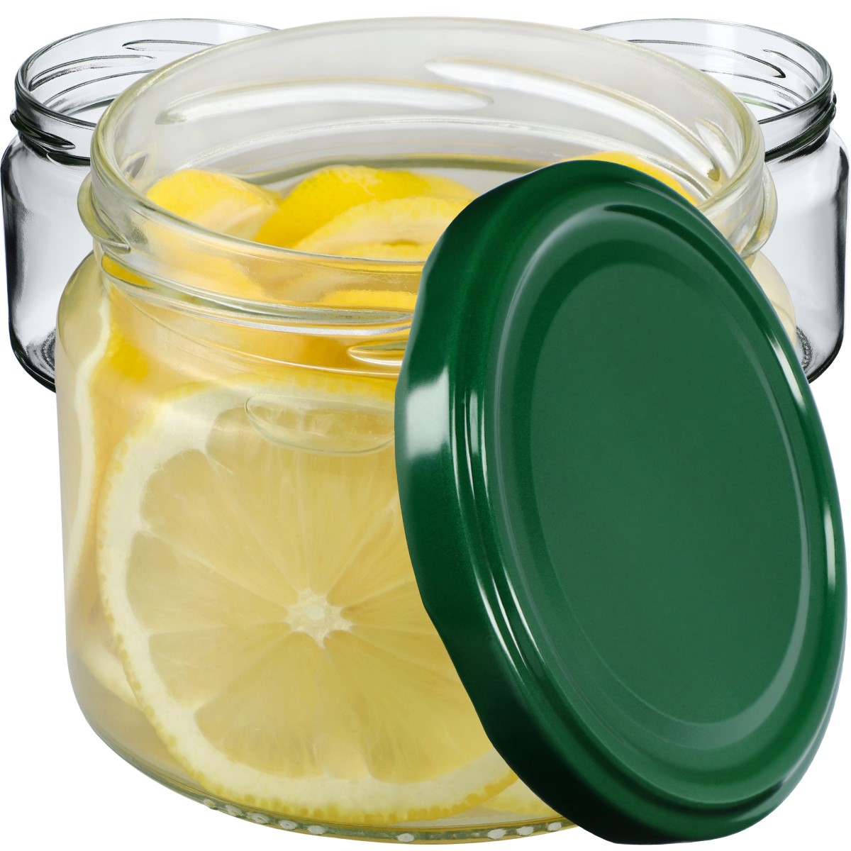 Słoiki na przetwory Sonka 330ml 10szt fi 82 mm + wieczka zielone