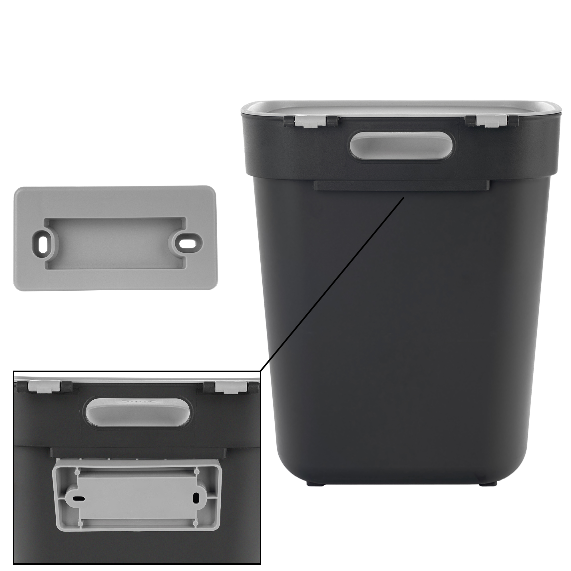 Kosz do segregacji śmieci Curver Ready to Collect 10L szary