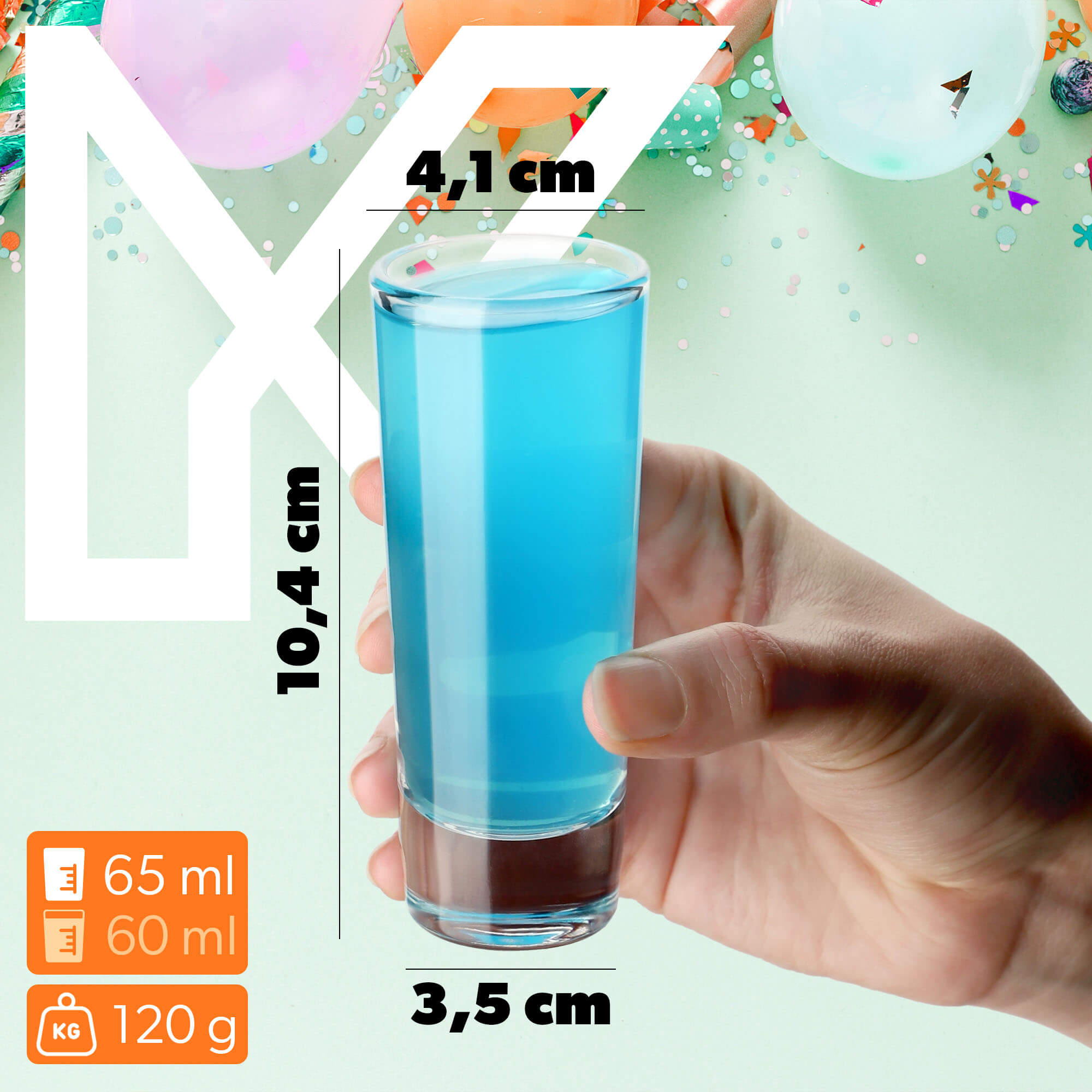Kieliszki do wódki i shotów 60 ml, 12 szt.