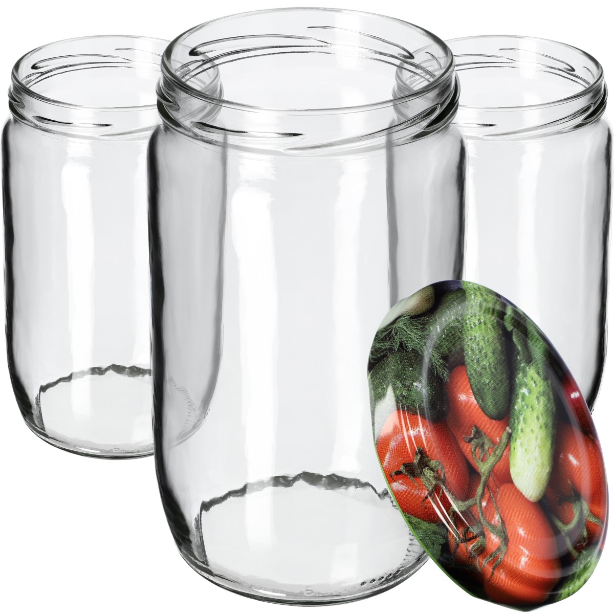 Słoiki na przetwory Niva 720ml 24szt fi 82 mm + wieczka "Warzywa"
