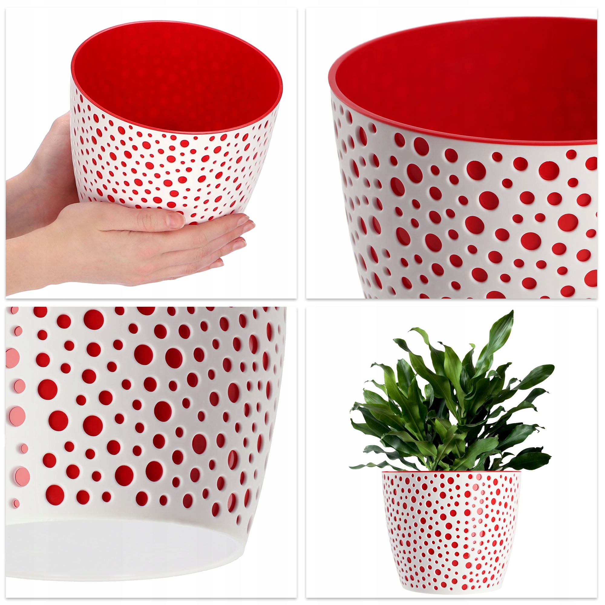 Doniczka na kwiaty Casini 19 cm, czerwona