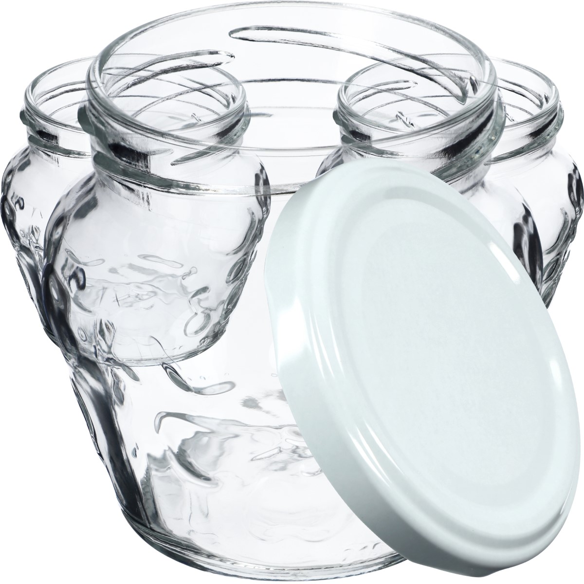 Słoiki Kemi 200ml 50szt fi 66 mm + wieczka białe