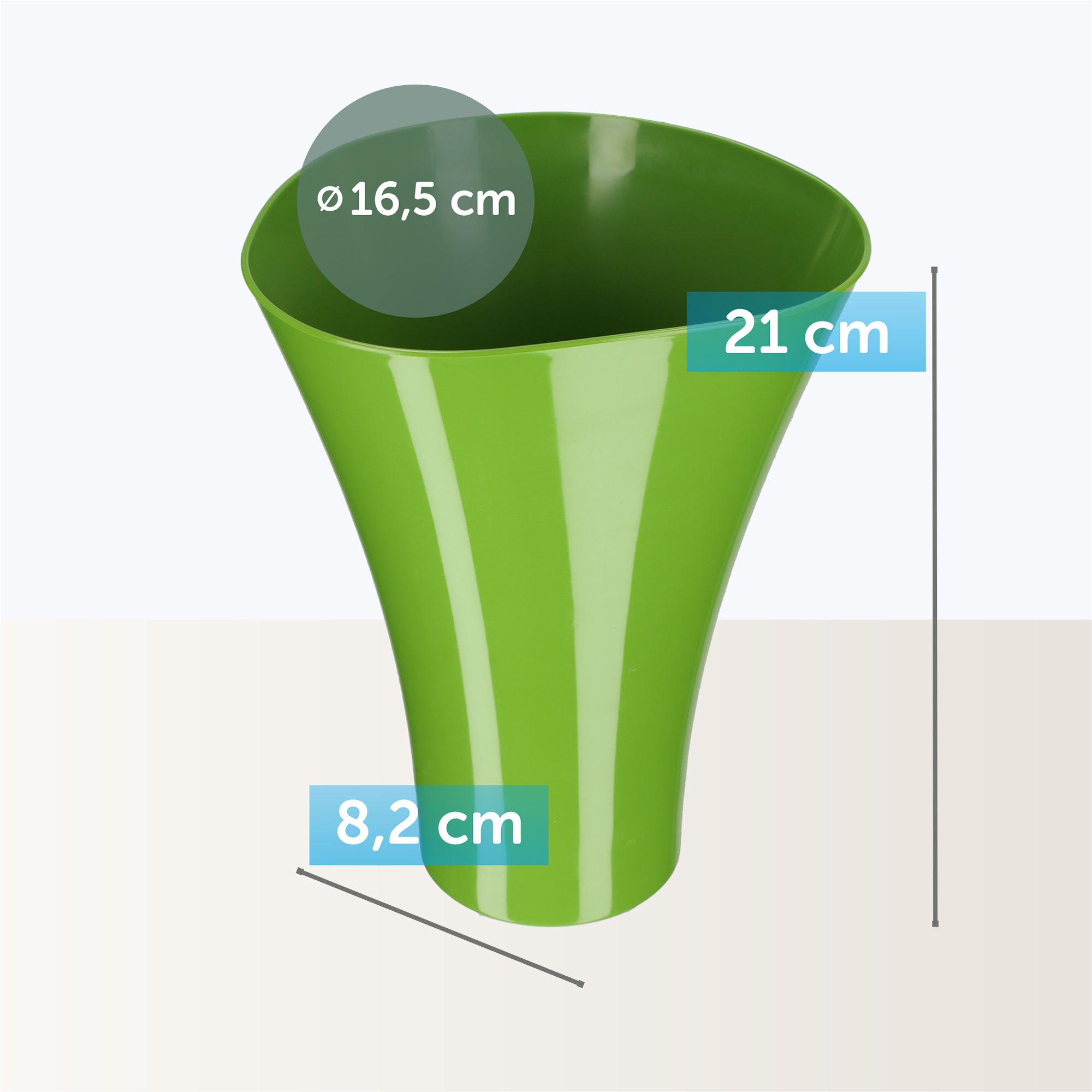 Doniczka na kwiaty Meria 17 cm, zielona