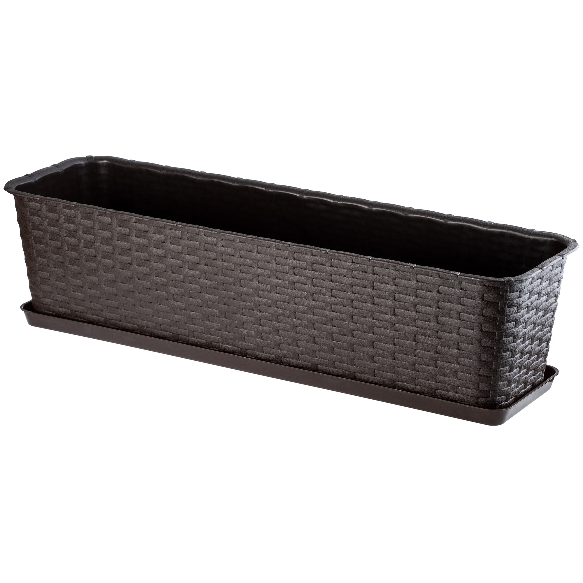 Skrzynka balkonowa z podstawką Frette 60 x 17 cm, brązowa