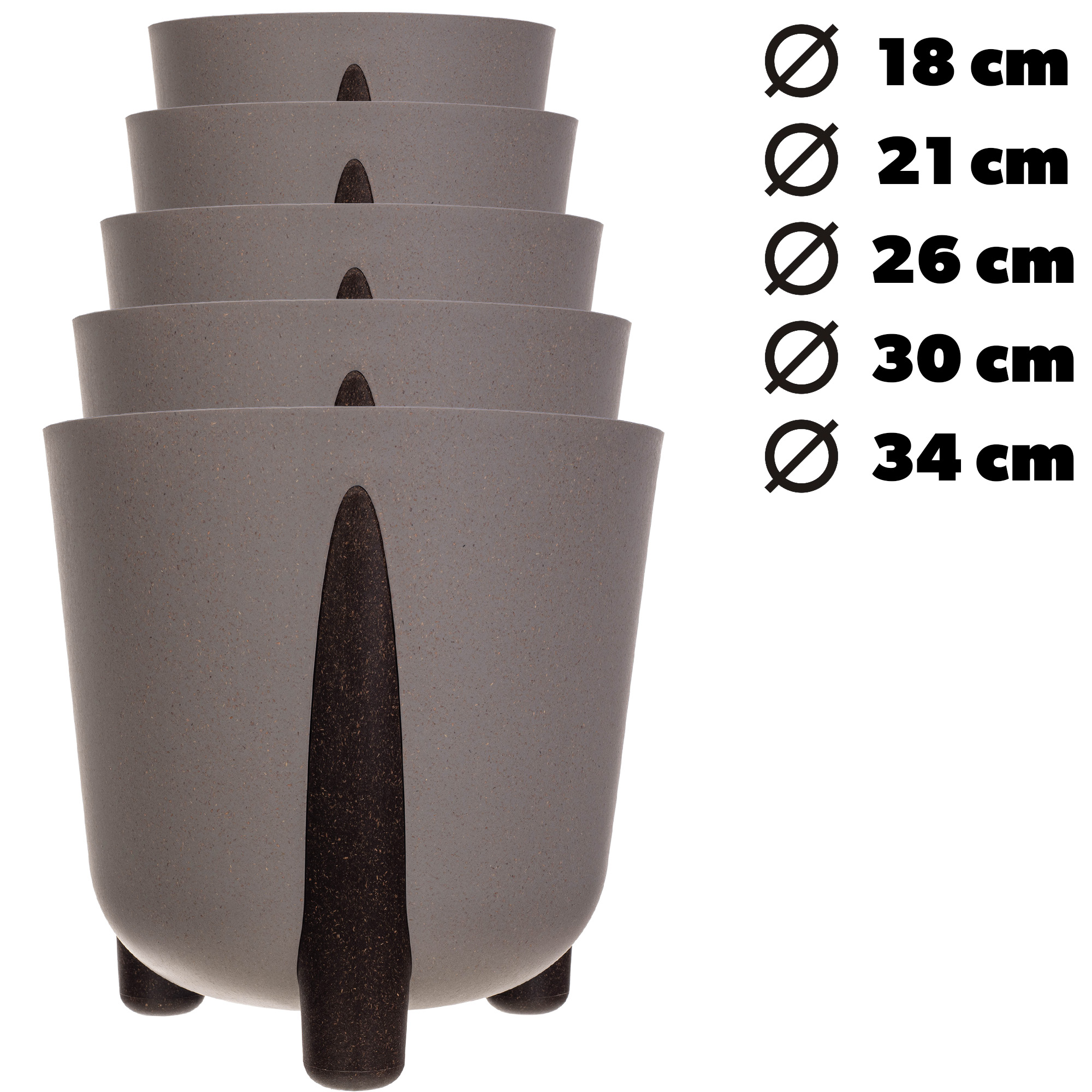 Doniczka osłonka Nauze 30cm szara