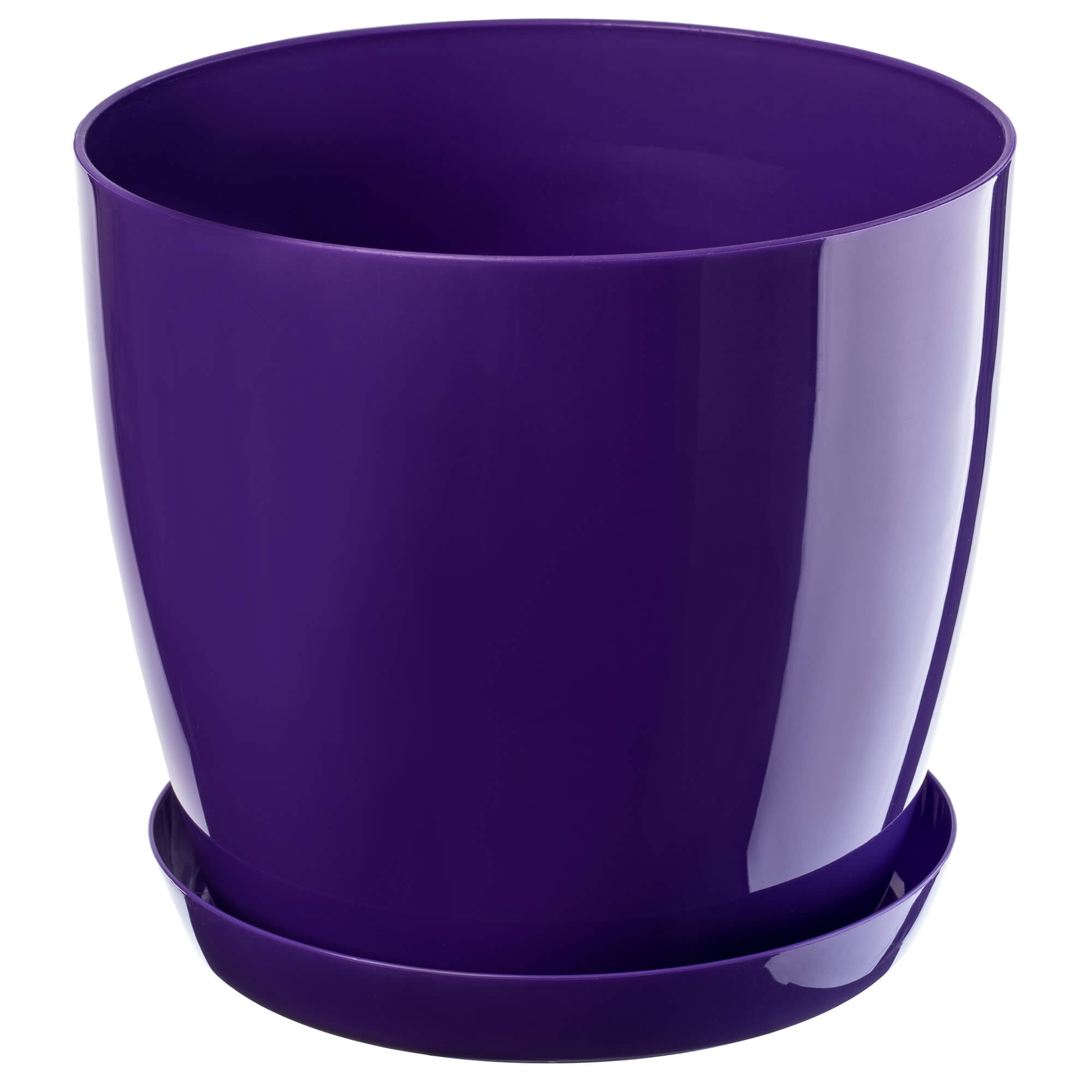 Doniczka na kwiaty z podstawką 20 cm, fioletowa