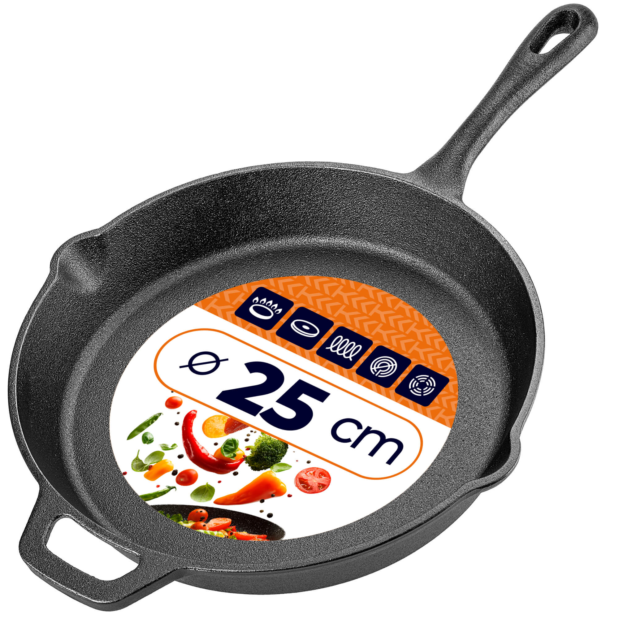 Patelnia żeliwna Prese 25 cm czarna