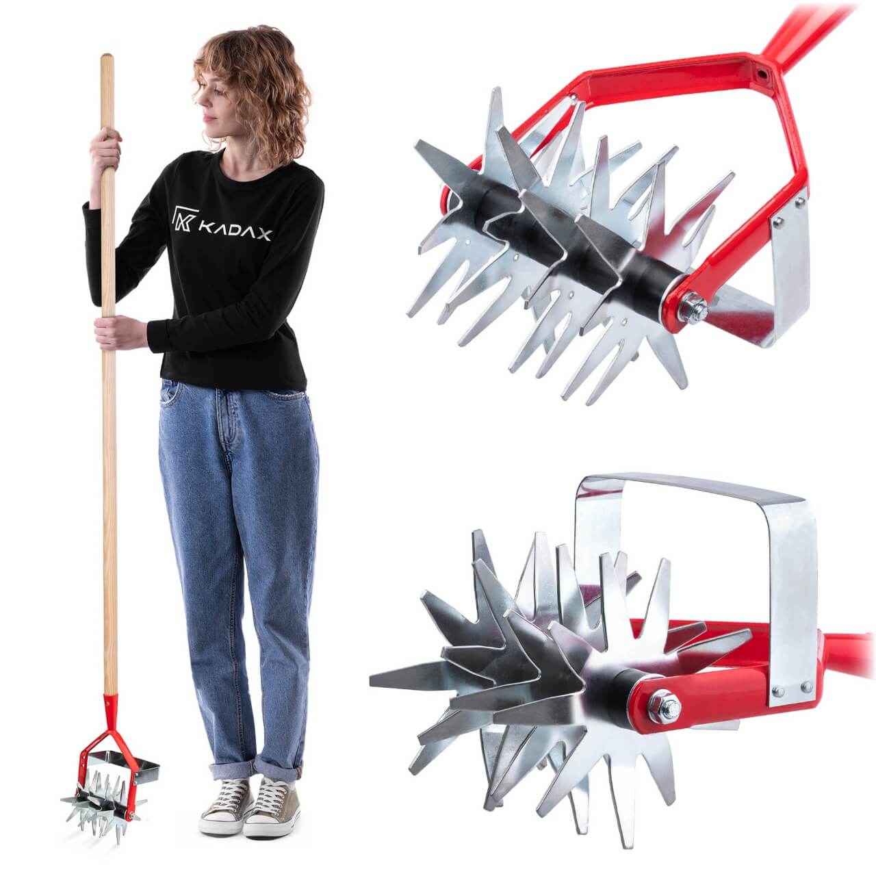 Kultywator obrotowy Berget 162 x 13 cm, czerwony
