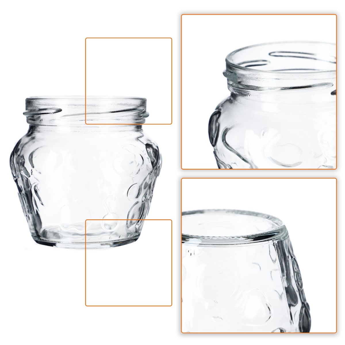Słoiki Kemi 200ml 50szt fi 66 mm + wieczka "Czarny Groszek"