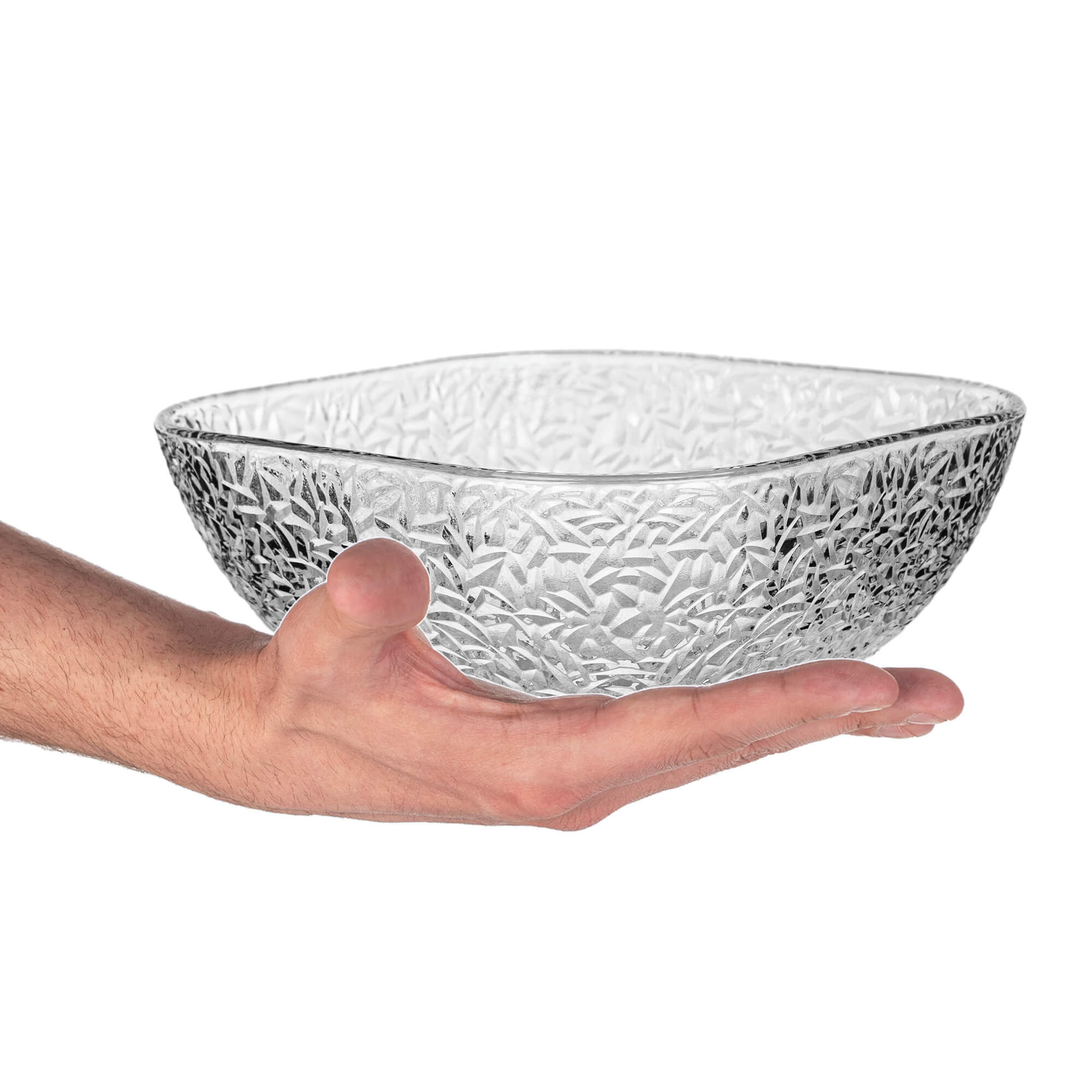 Salaterka szklana Venosa 20 cm wzór lód 3 szt.