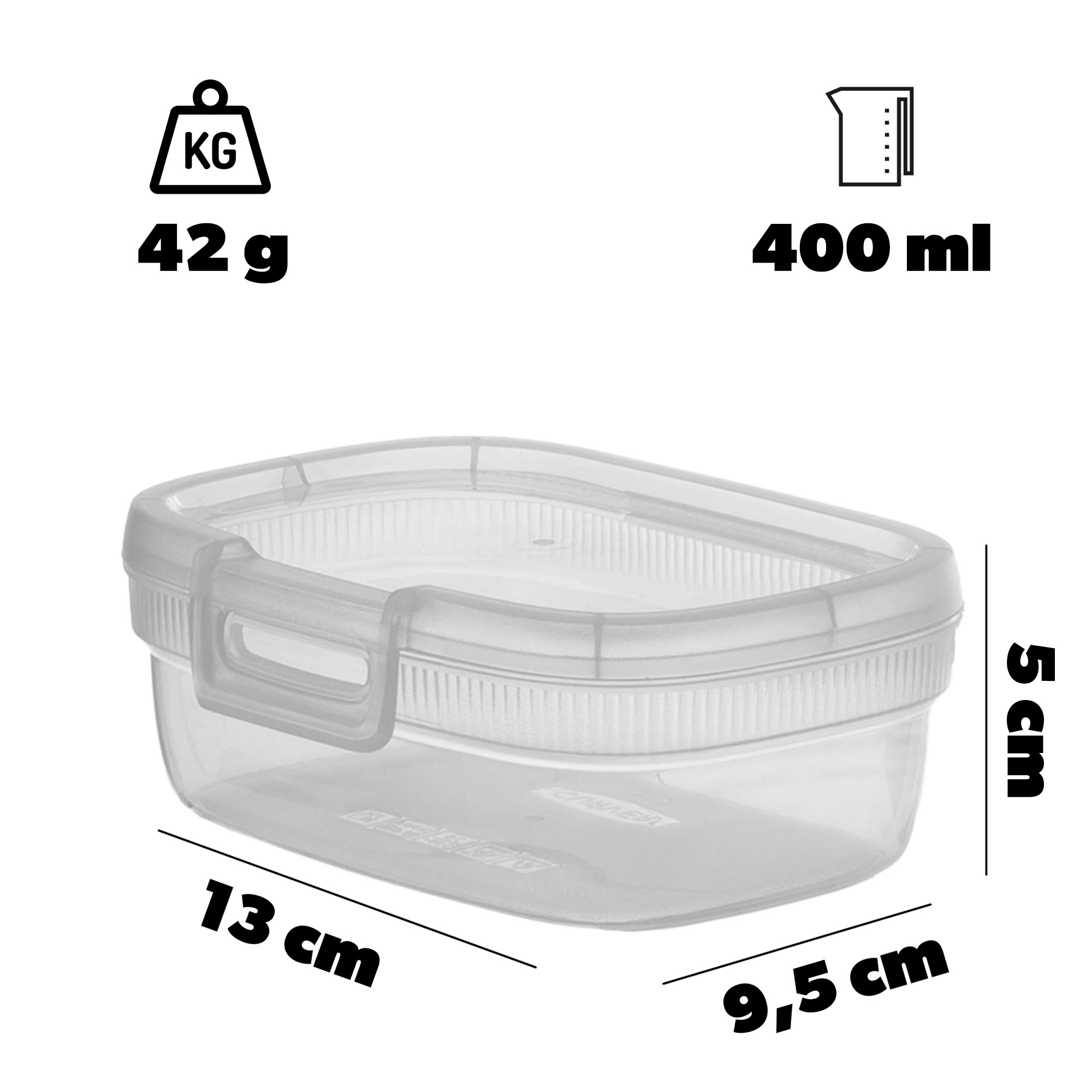 Pojemnik na żywność prostokątny Curver Snap Box 0,4L