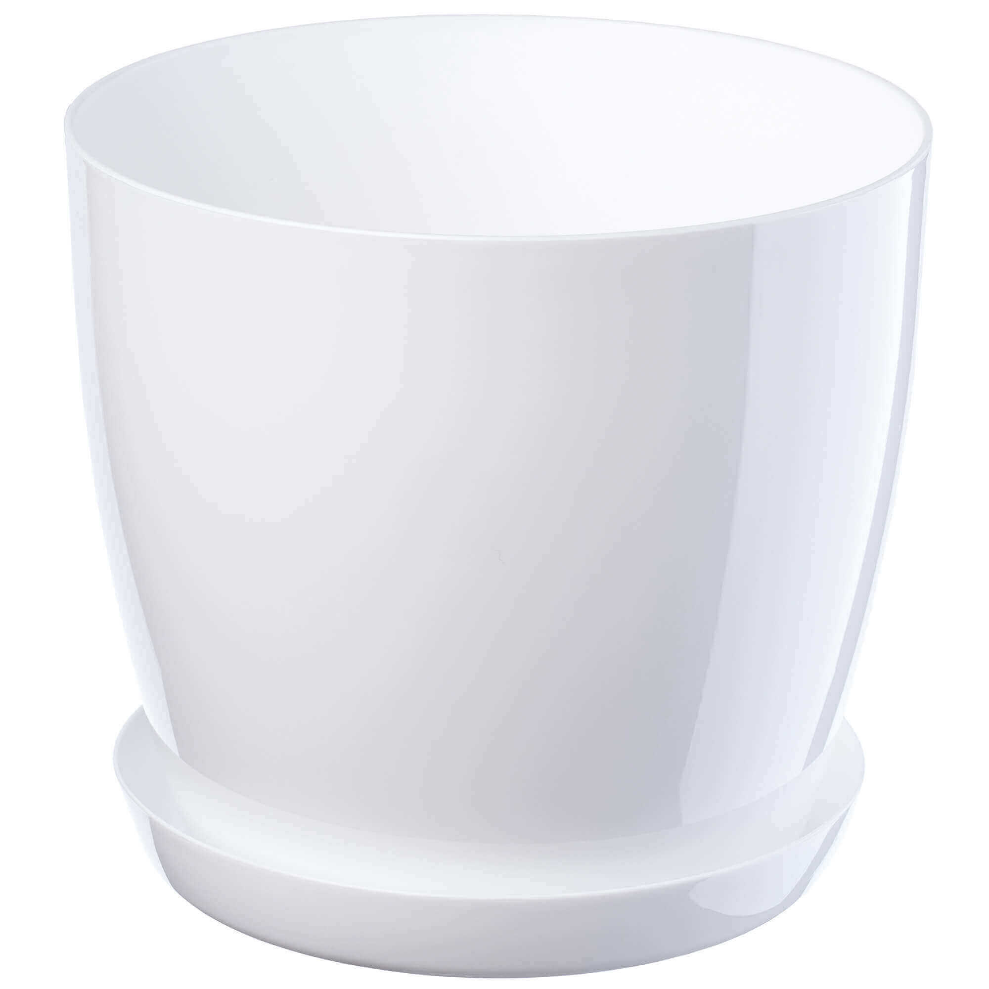 Doniczka Agen z podstawką 18 cm, biała