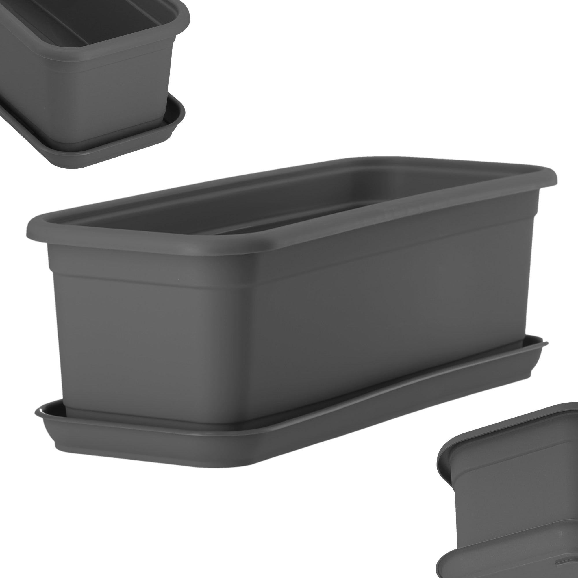 Skrzynka balkonowa z podstawką Evron 40 cm, antracyt