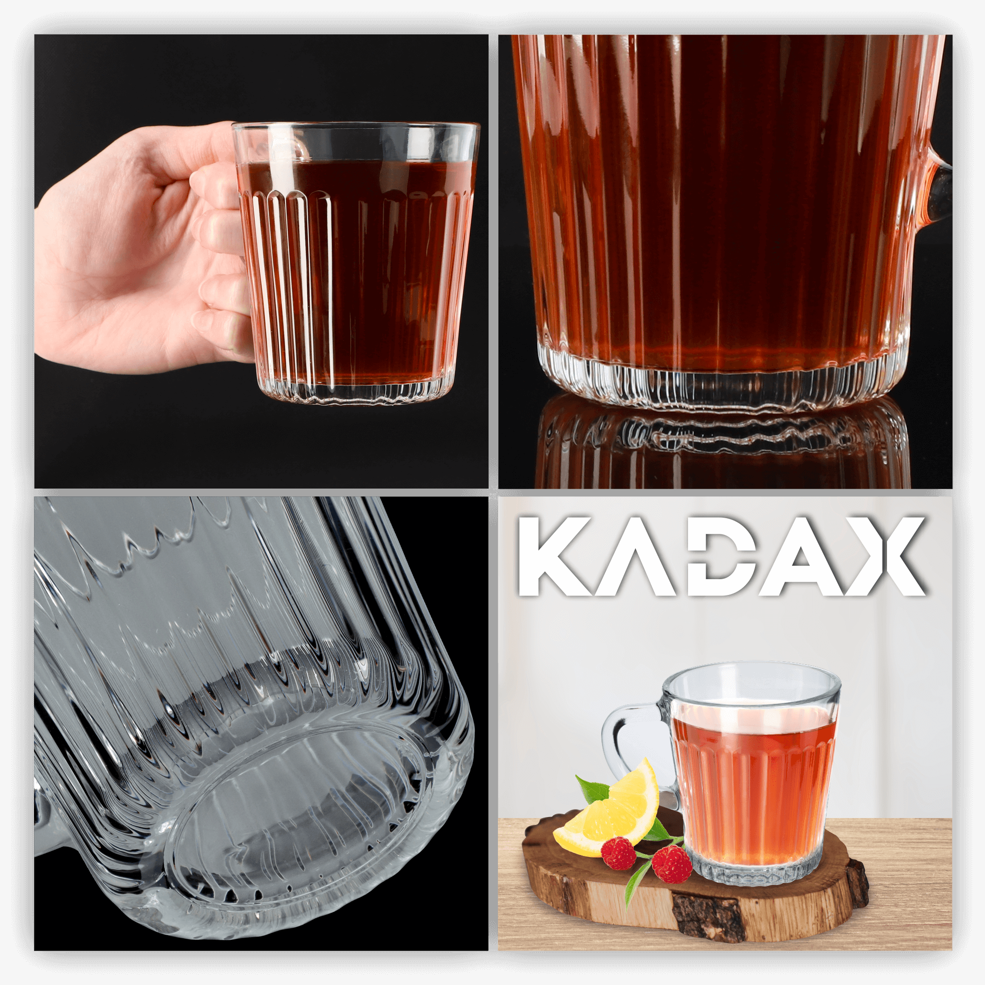 Kubki z uchem do herbaty i kawy Bargano 250 ml, 6 szt.