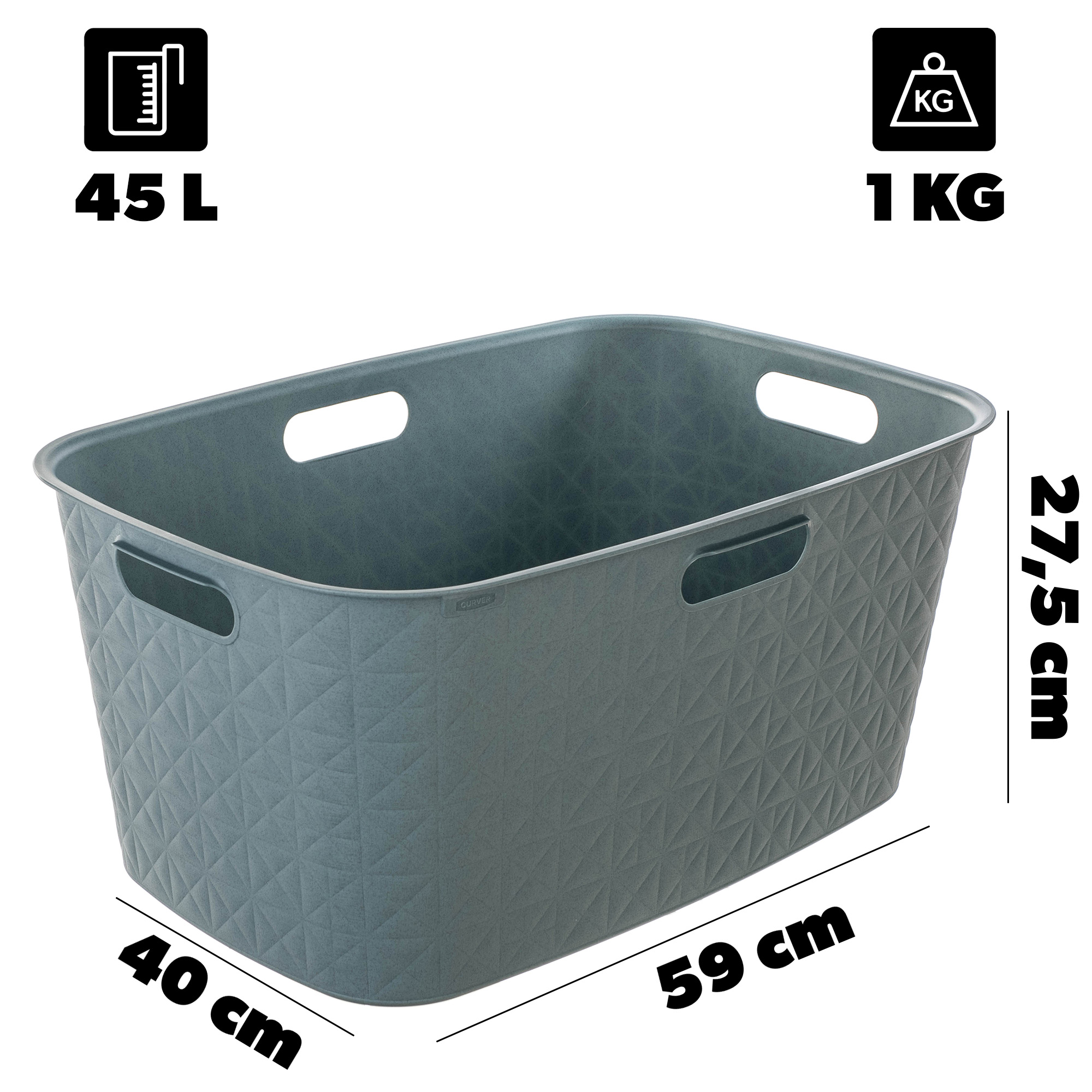 Kosz do magla Curver Softex 45L turkusowy