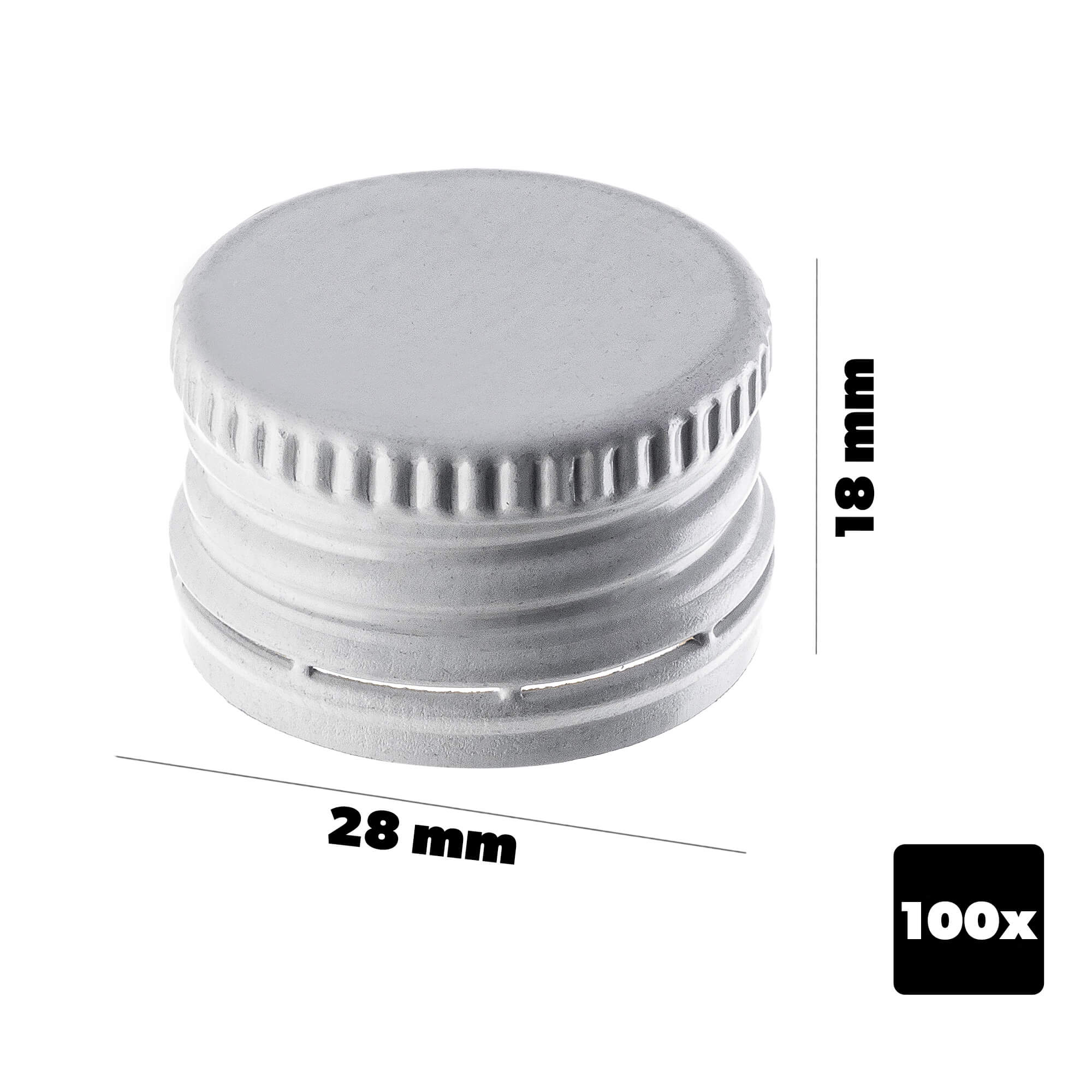 Aluminiowa zakrętka do butelek Annot fi 28mm biała 100 szt.