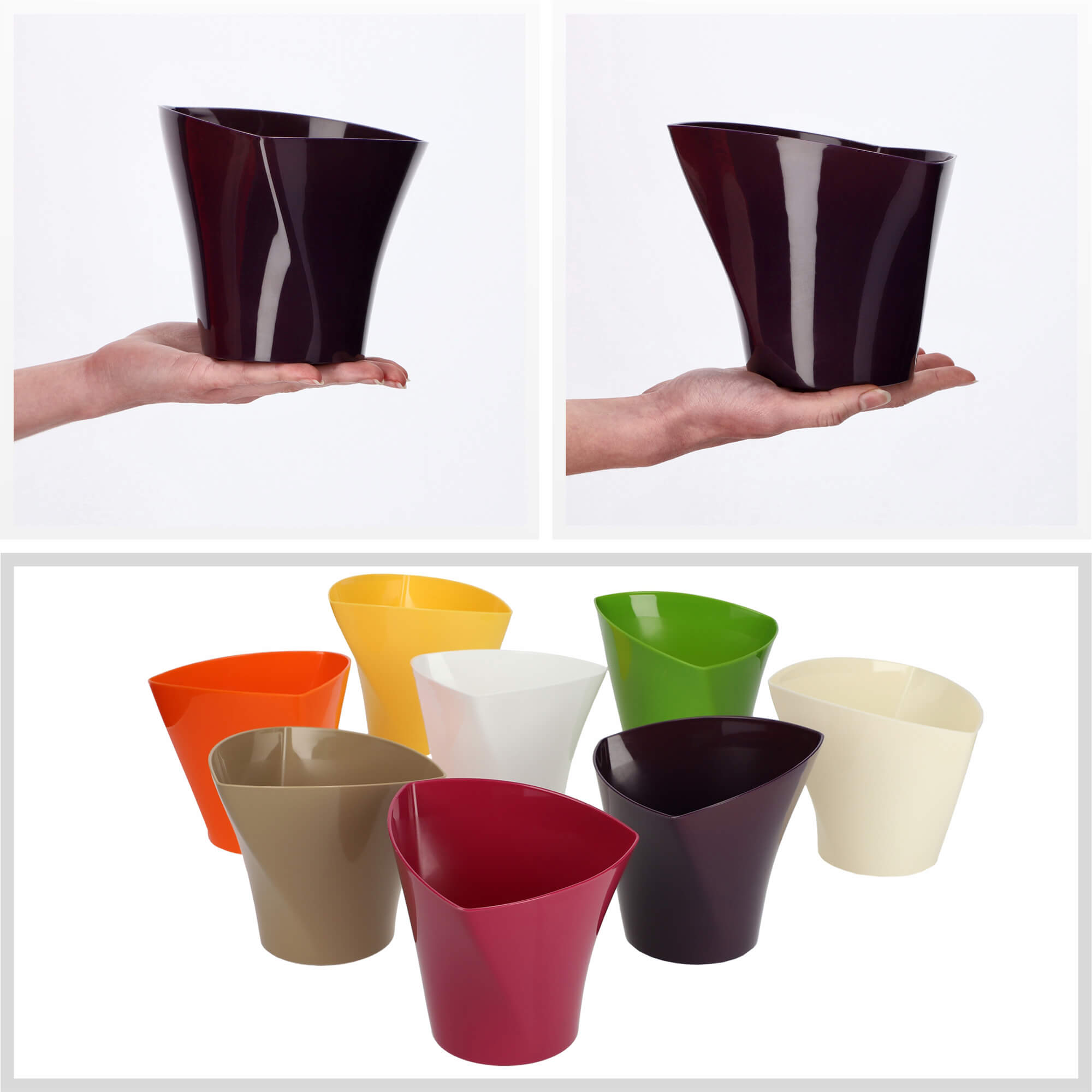 Doniczka na kwiaty Sisco 15 cm, śliwkowa
