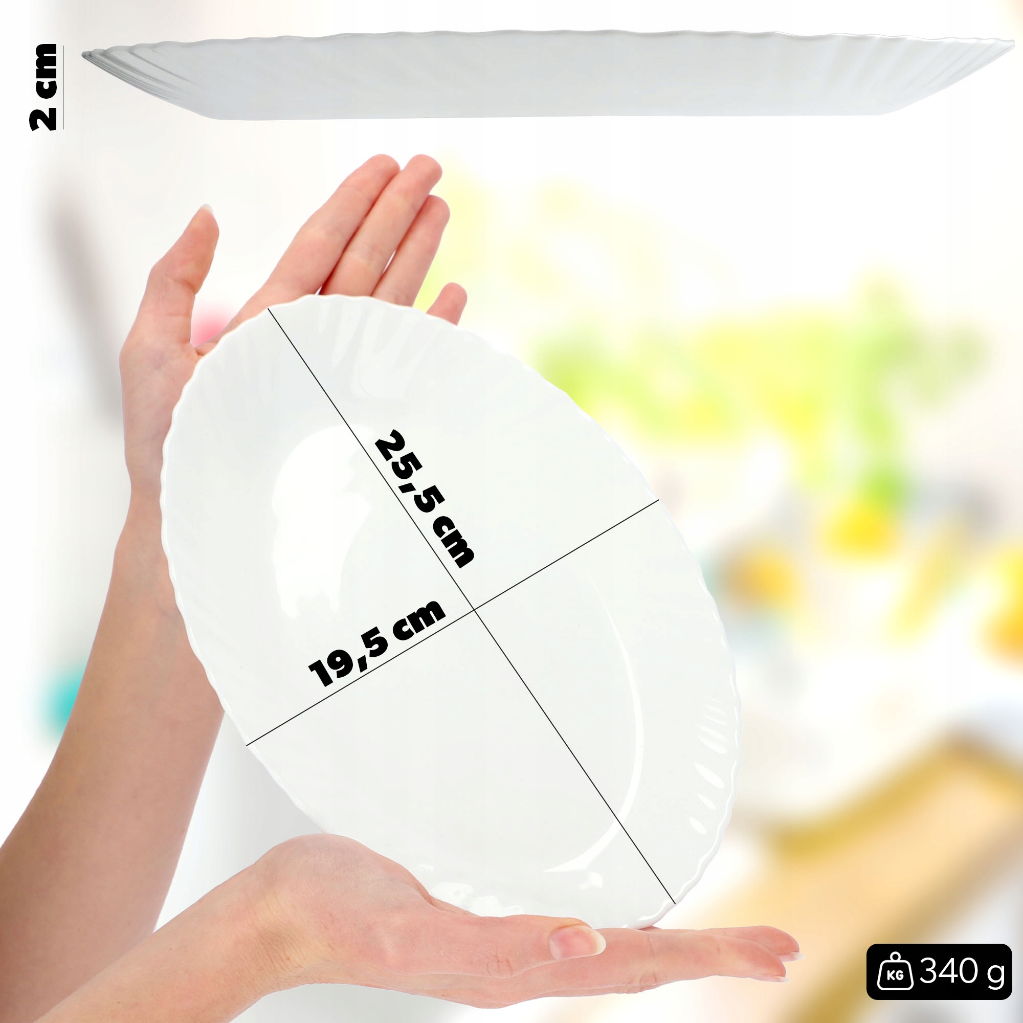 Półmisek do mięs 25 cm, biały