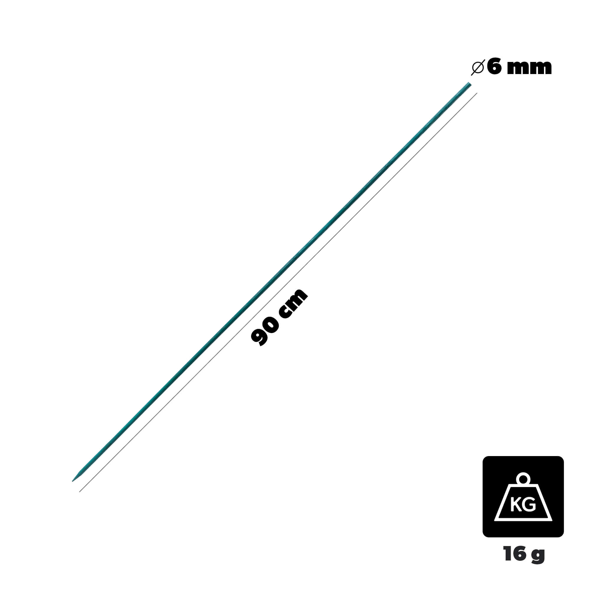 Bambusowe tyczki do roślin Panon 90 cm x 6 mm zielone 100 szt.