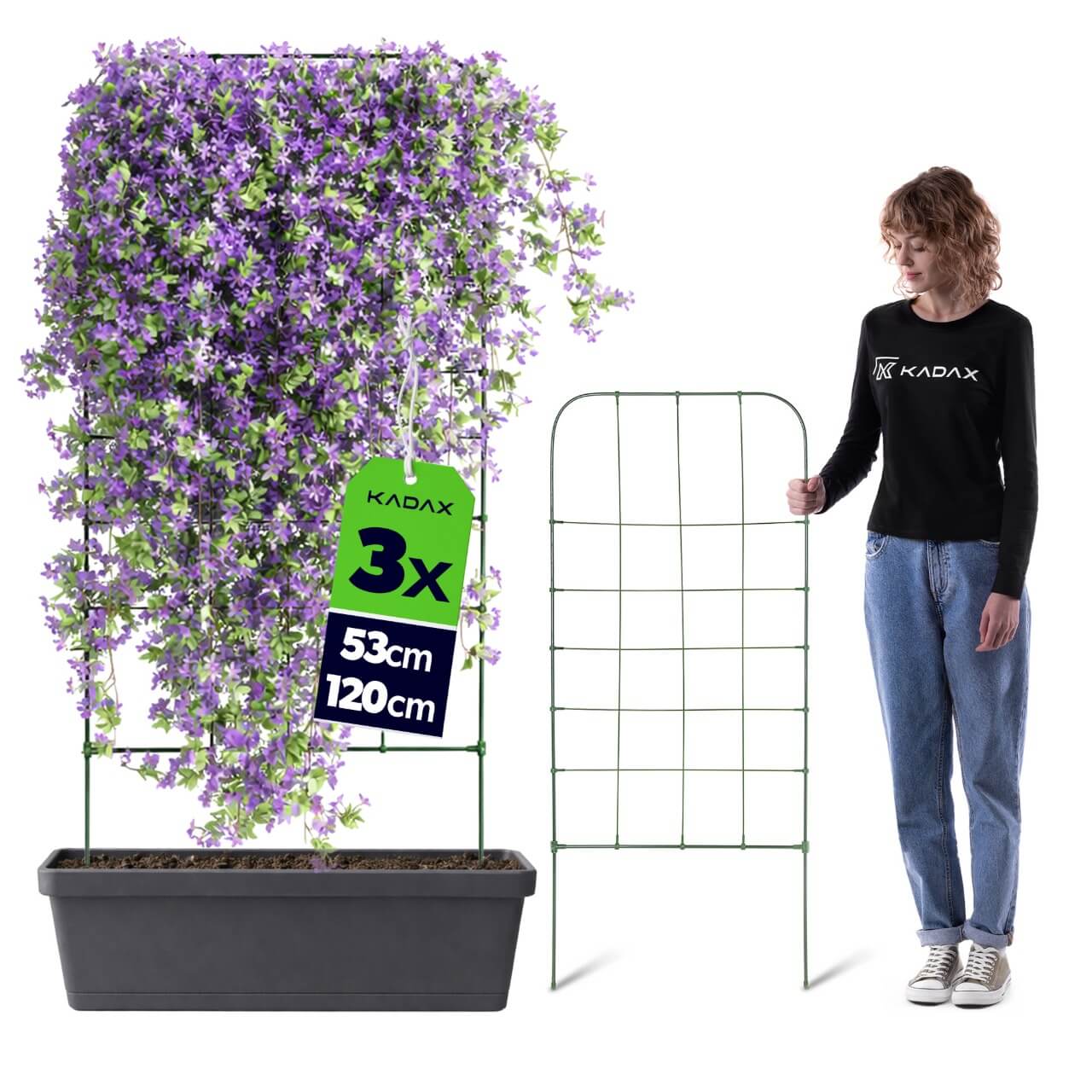 Podpora ogrodowa drabinkowa Millac 53 x 120 cm zielona 3 szt.