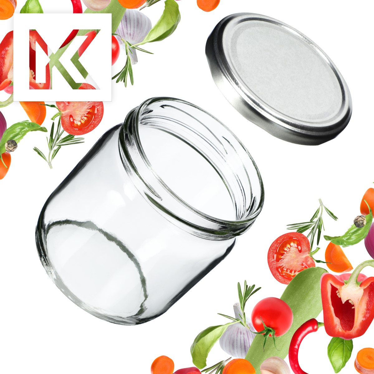 Słoiki na przetwory Salla 425ml 24szt fi 82 mm + wieczka srebrne