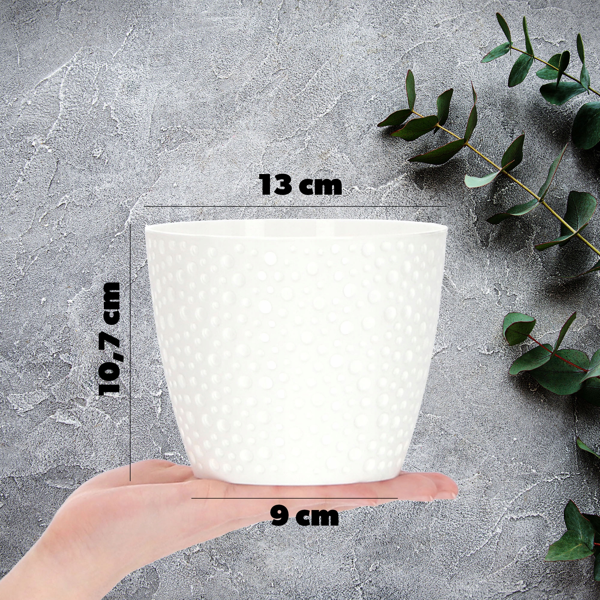 Doniczka na kwiaty Casini 13 cm, biała