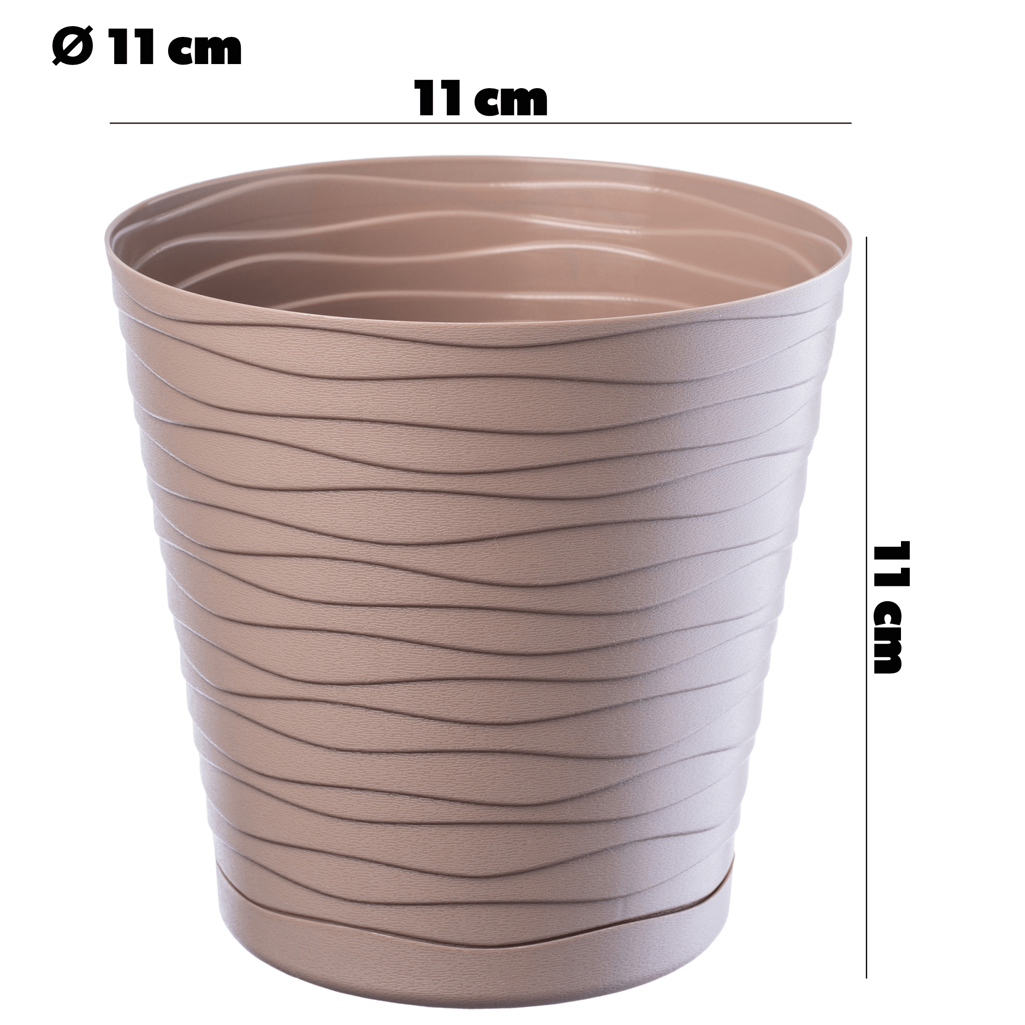 Doniczka z podstawką Greve 11 cm, beżowa