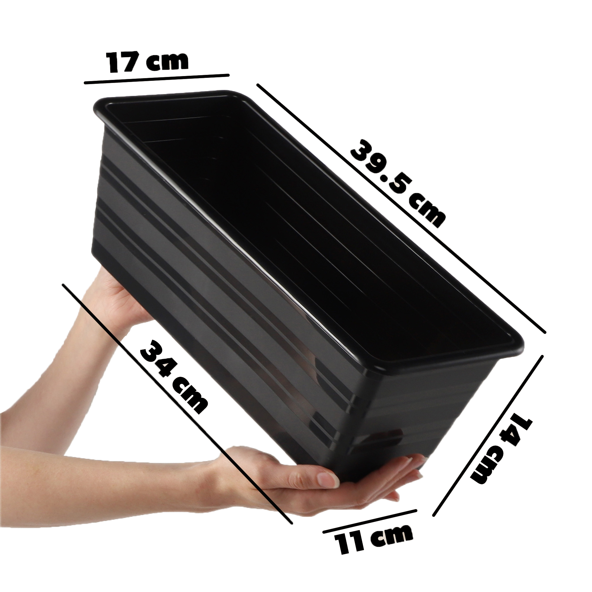 Doniczka balkonowa Catí 40cm antracytowa 6szt