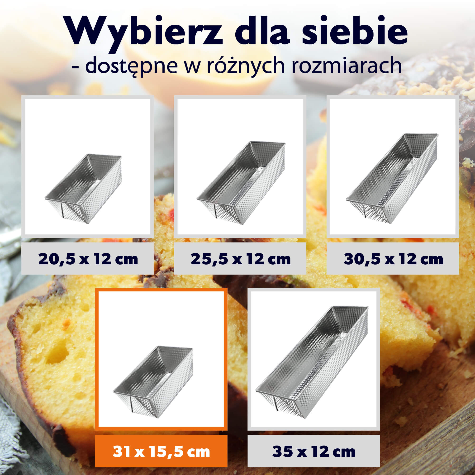 Keksówka do pieczenia wypieków Ellos 31 cm, srebrna