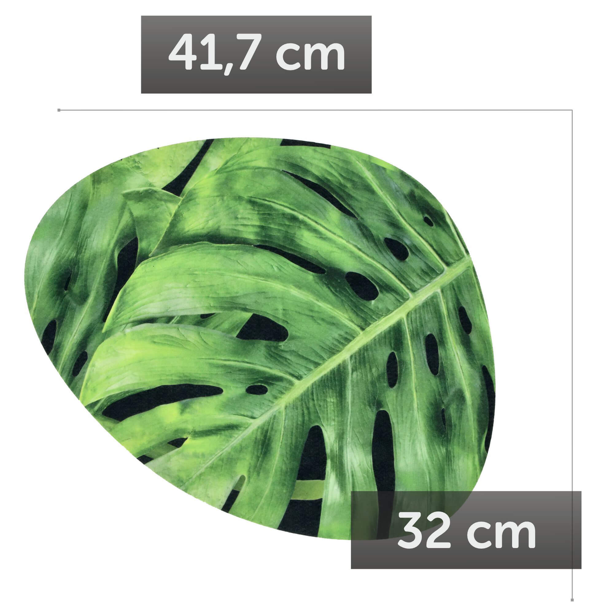 Podkładka na stół 41 x 32 cm, monstera na czarnym tle