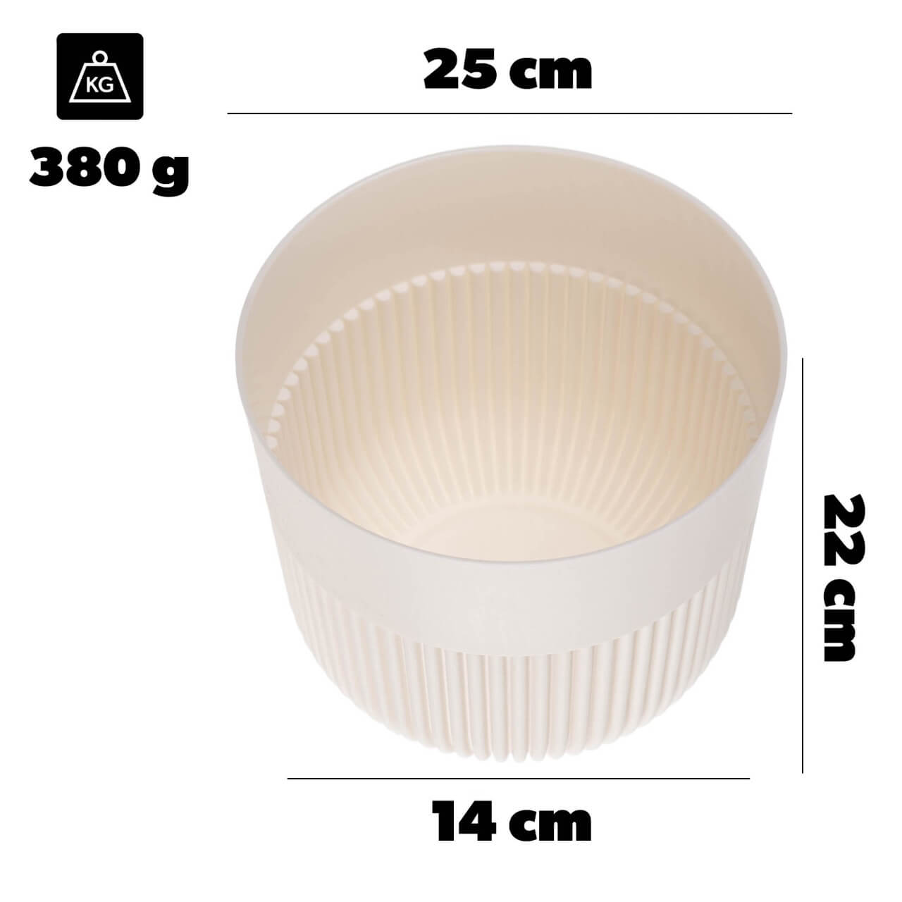 Doniczka osłonka Ornon 25 cm ekri